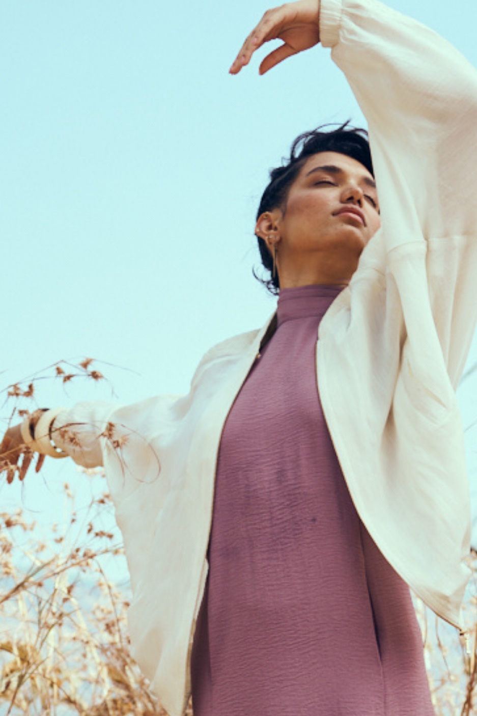 Nira Mul-Chanderi Summer Bomber In Off White