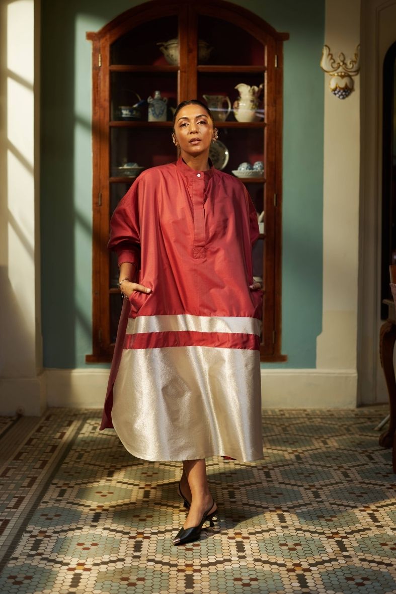 Siddha Dress in Deep Maroon