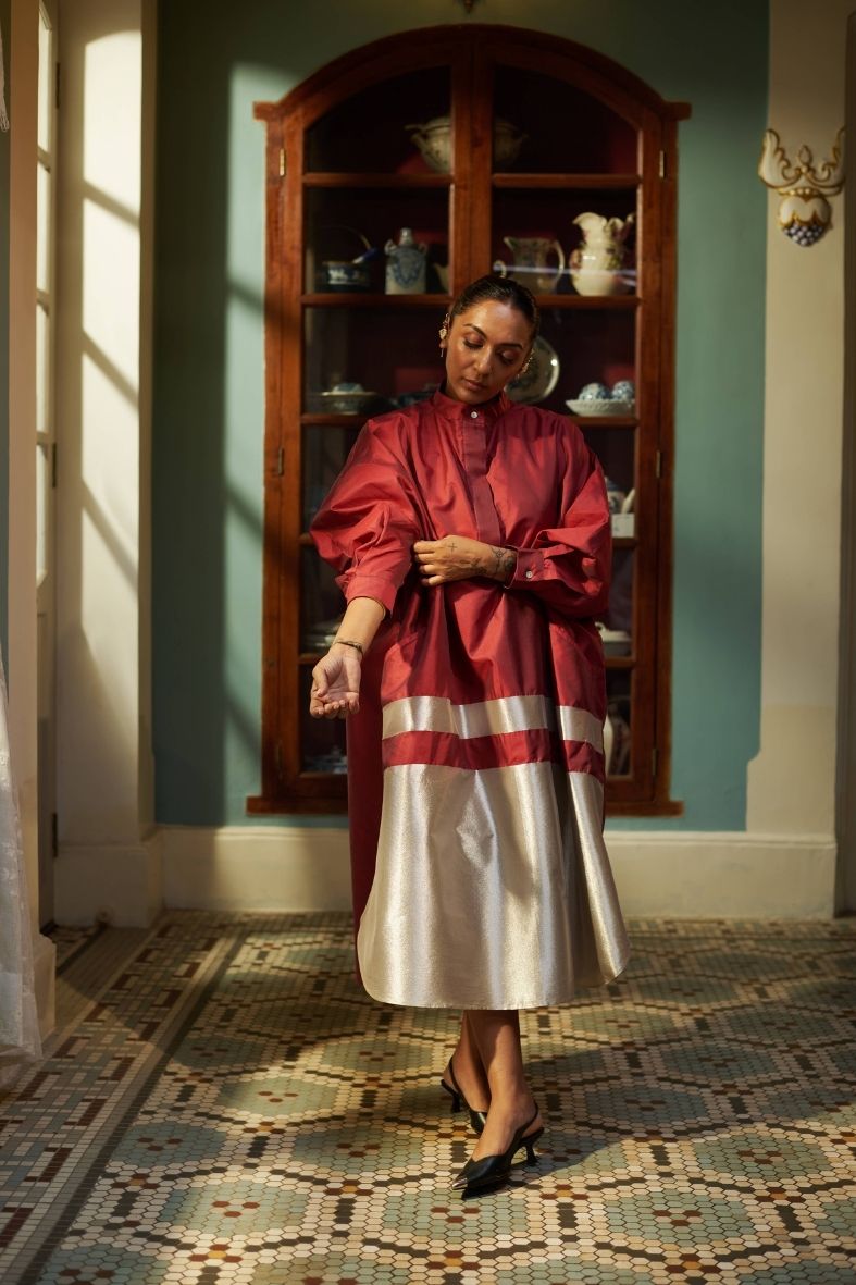 Siddha Dress in Deep Maroon