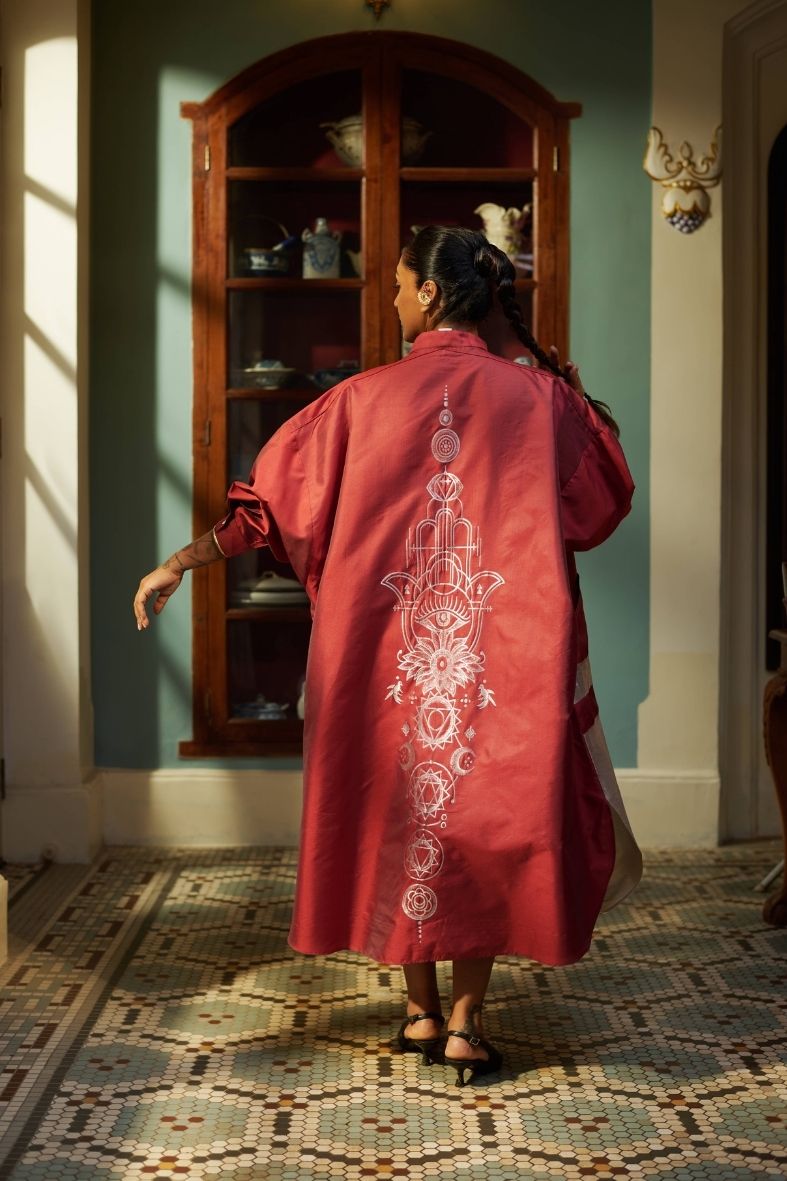 Siddha Dress in Deep Maroon