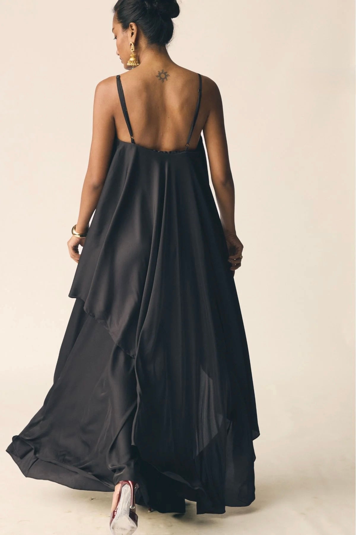 Adaa Set in Black Satin