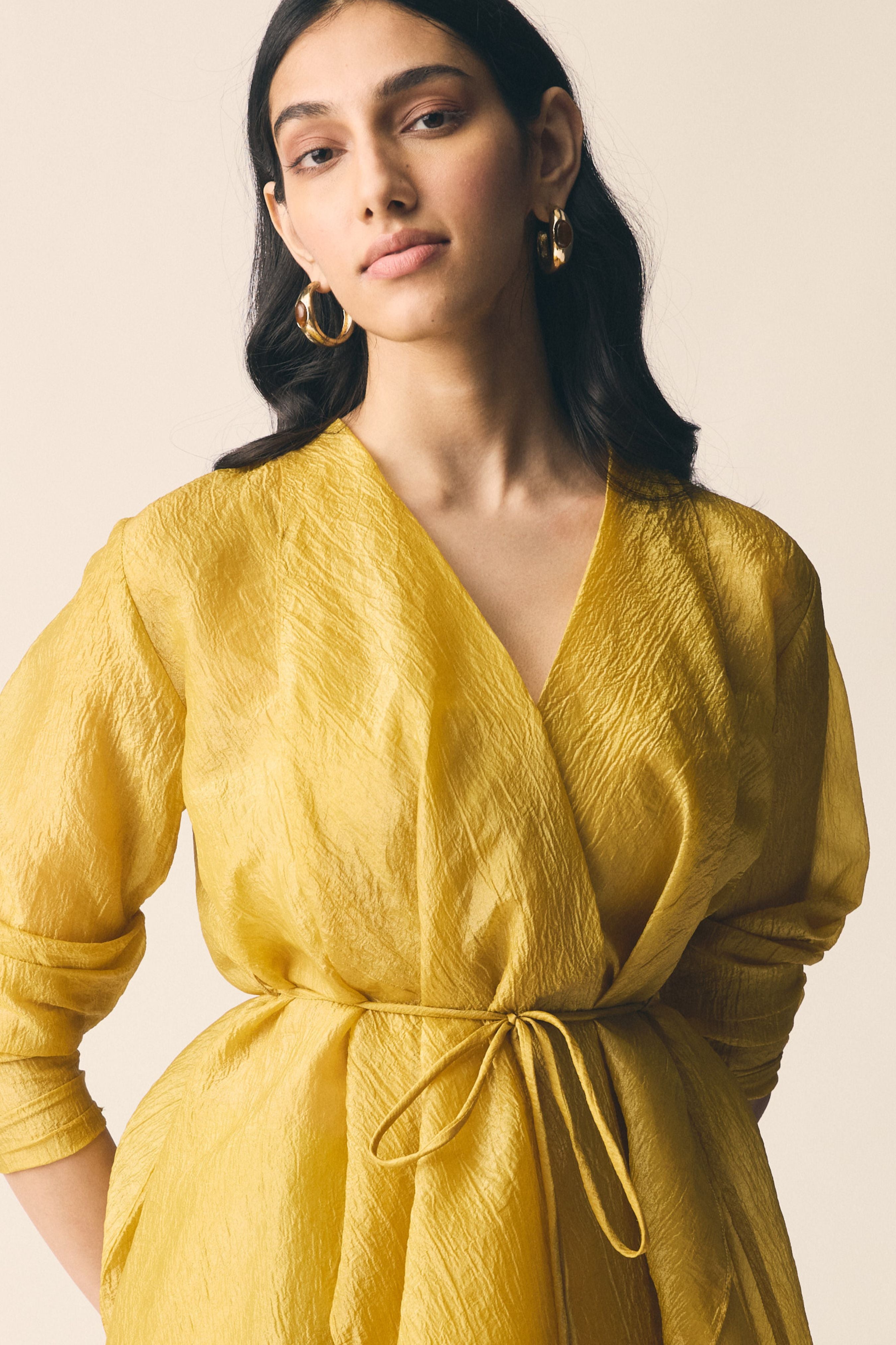 Saanjh Set in Mustard Organza