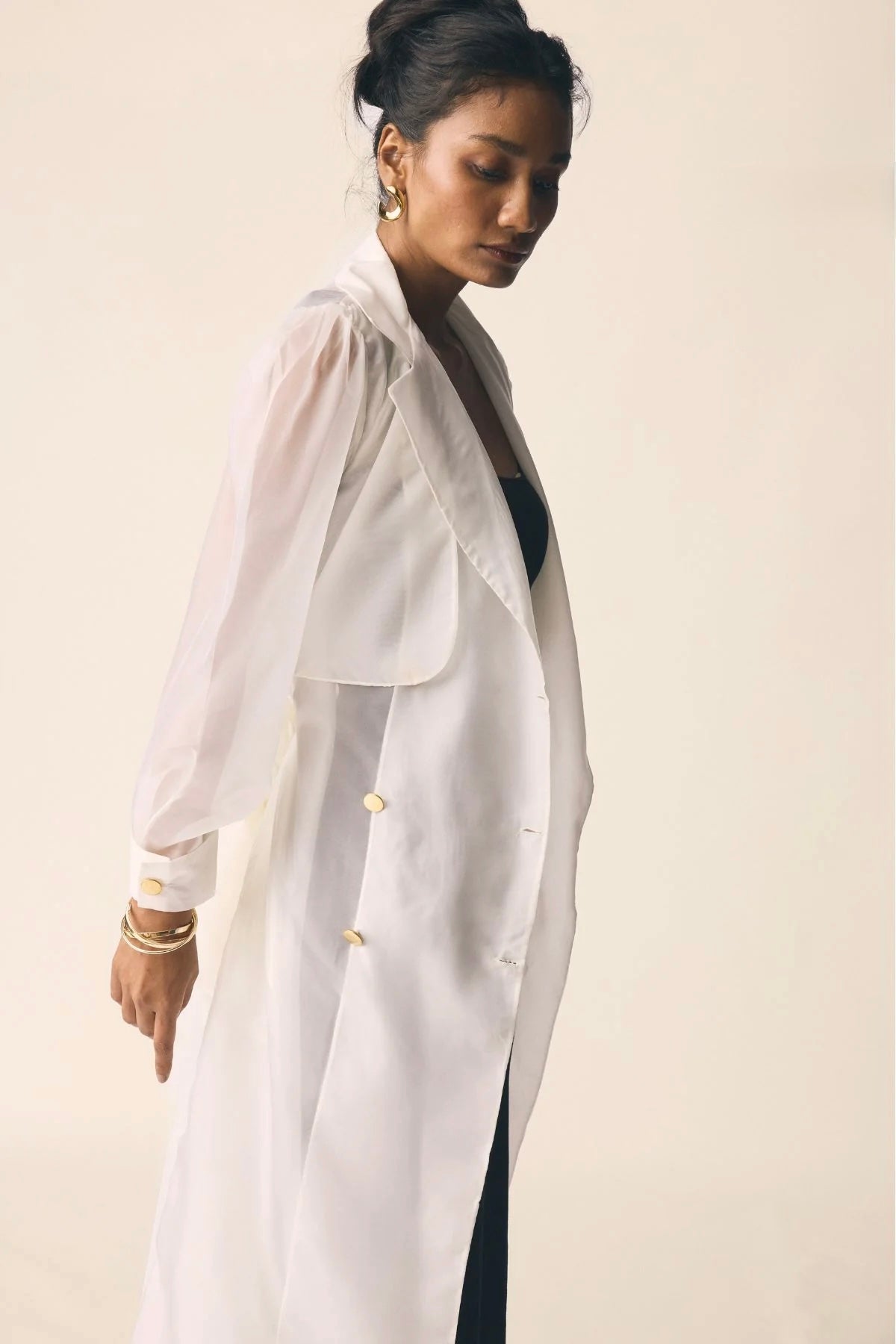 Sheer Trench in Off White