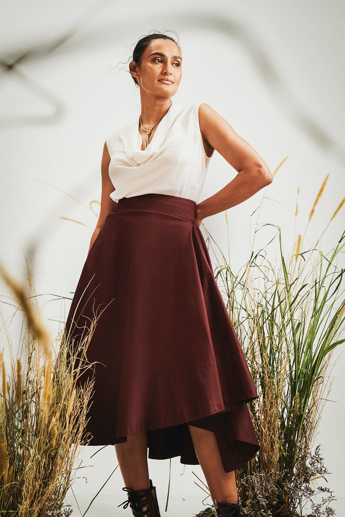 Echo Skirt - Maroon