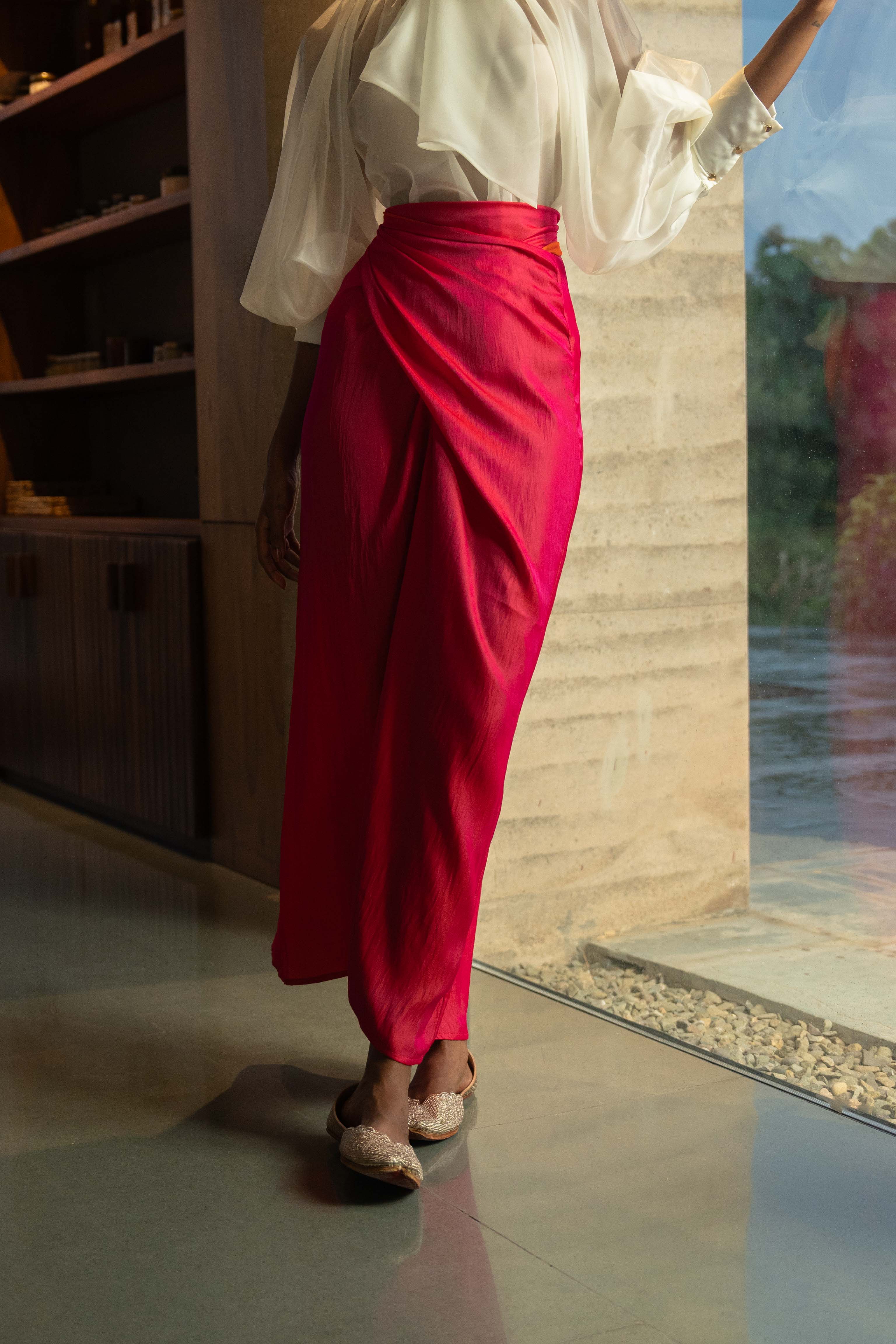 Mor Wrap Skirt Raspberry Pink