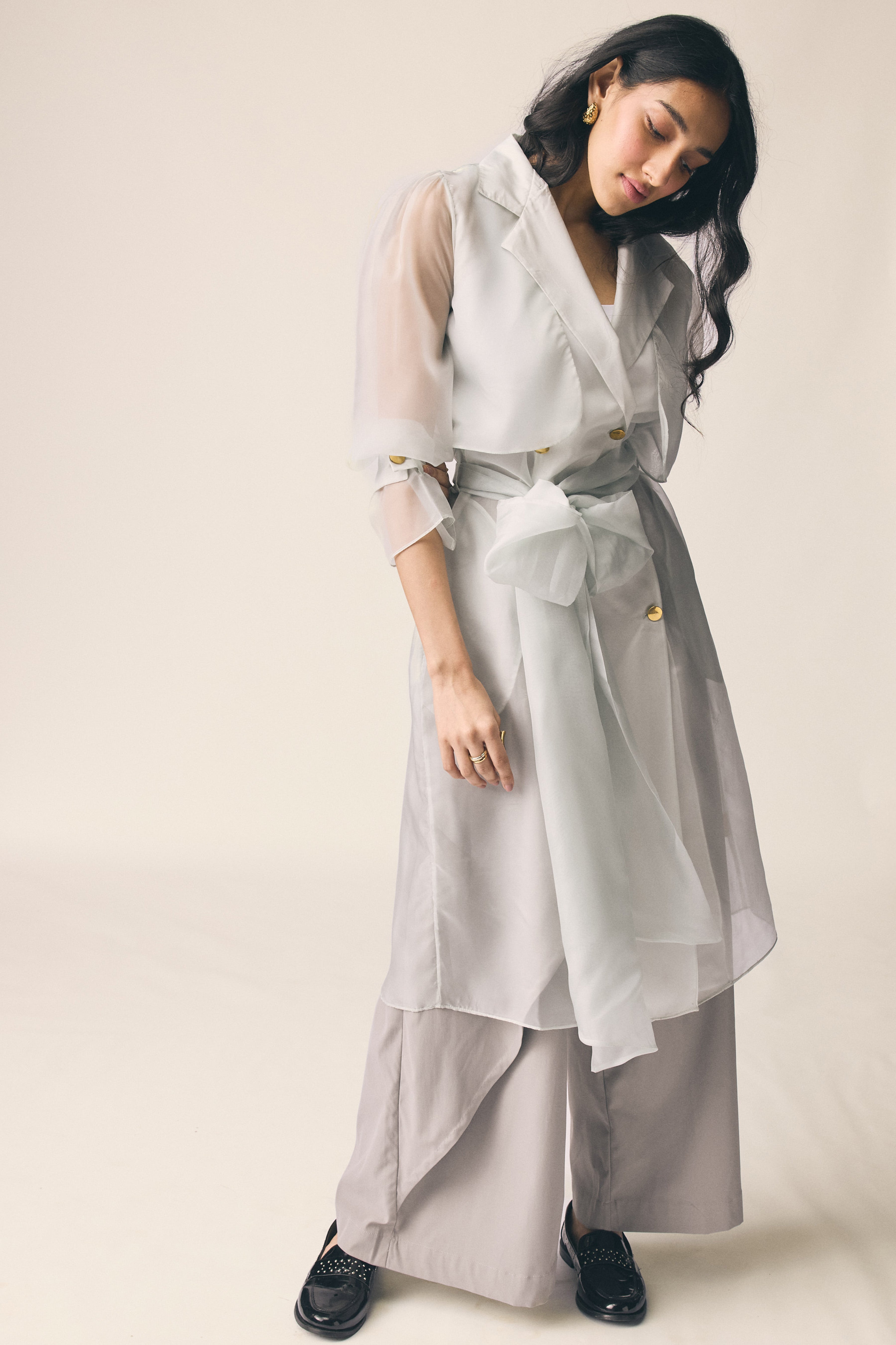 Sheer Trench in Sky Blue