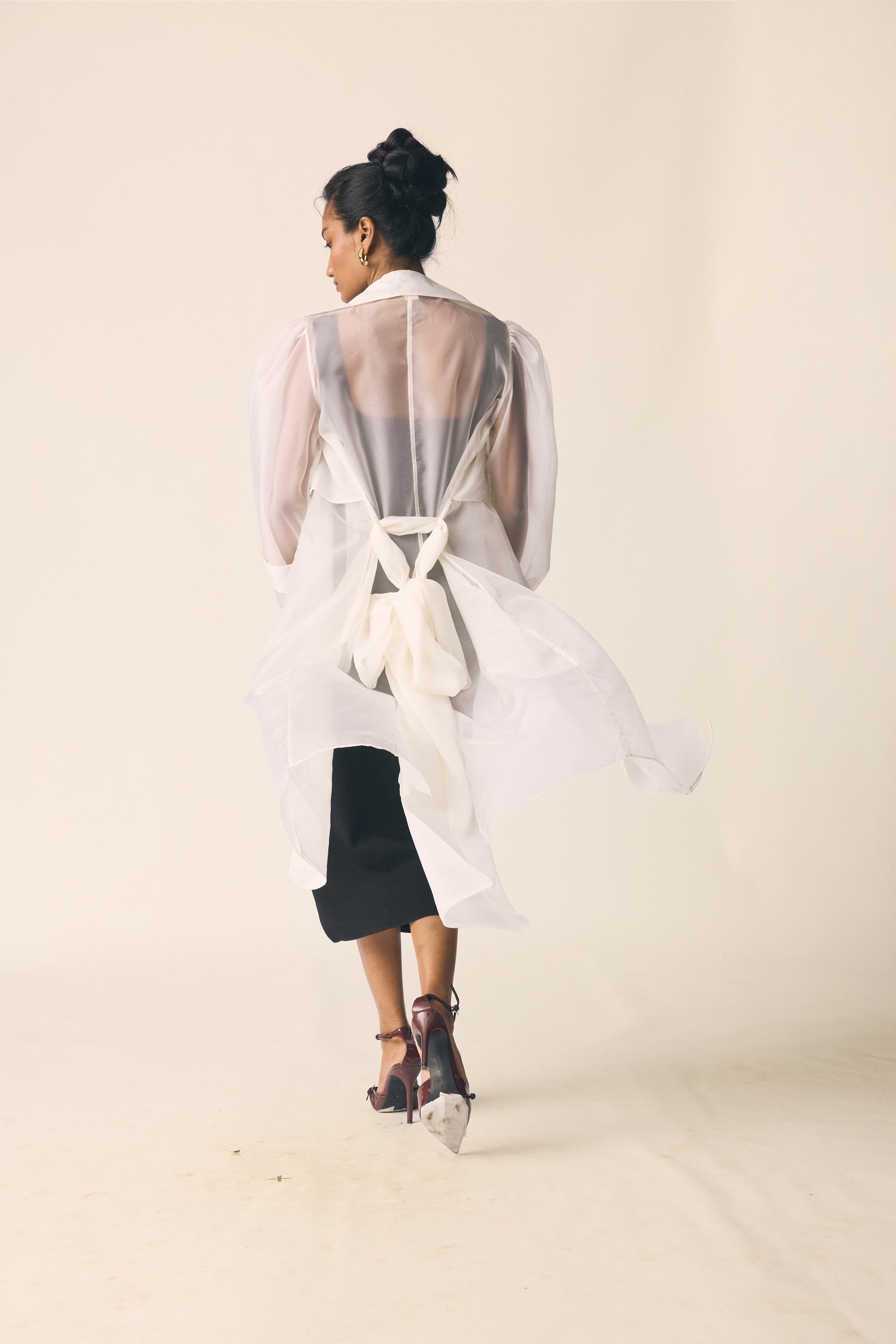 Sheer Trench in Off White