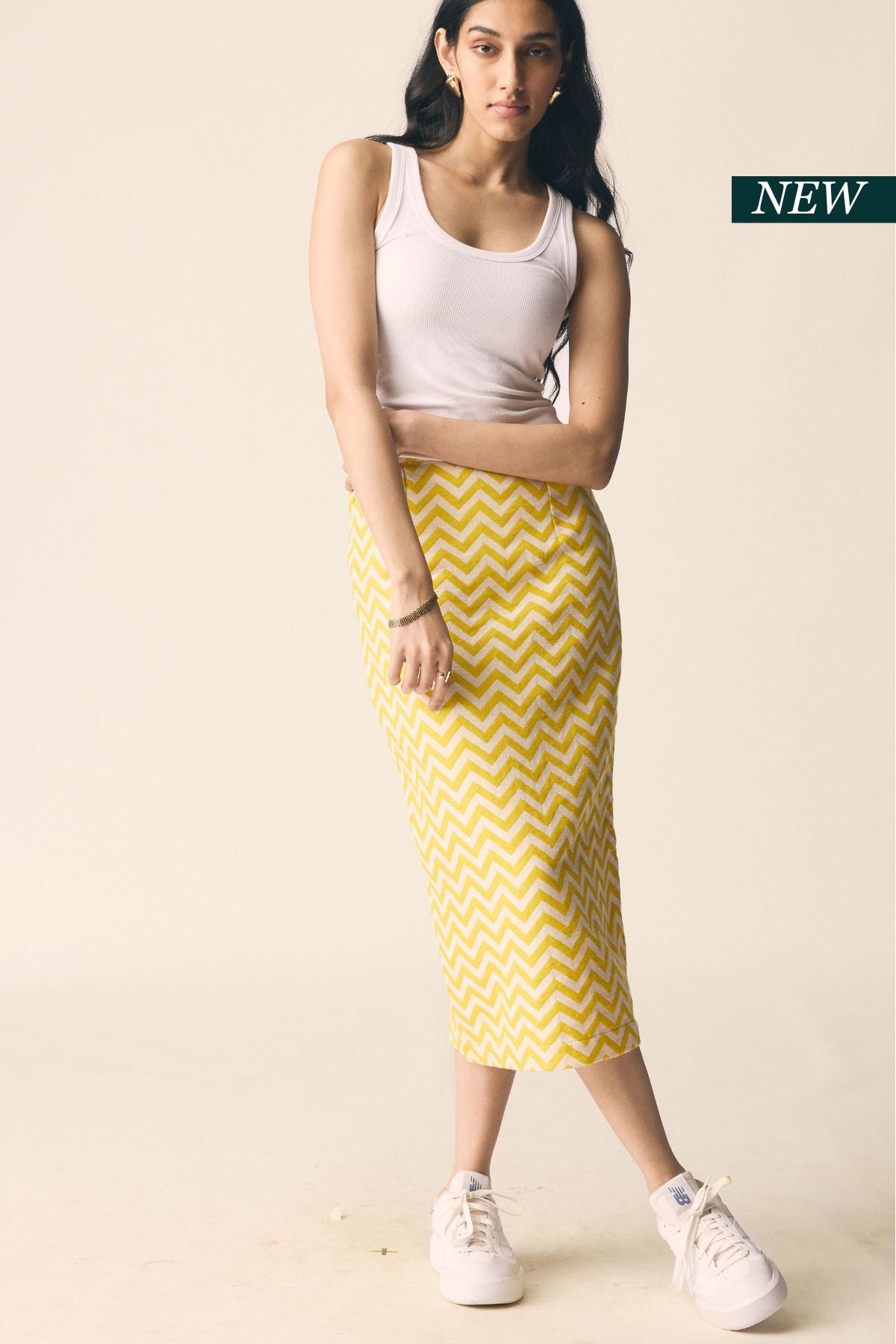 Rebel Pencil Skirt in Yellow Dobby