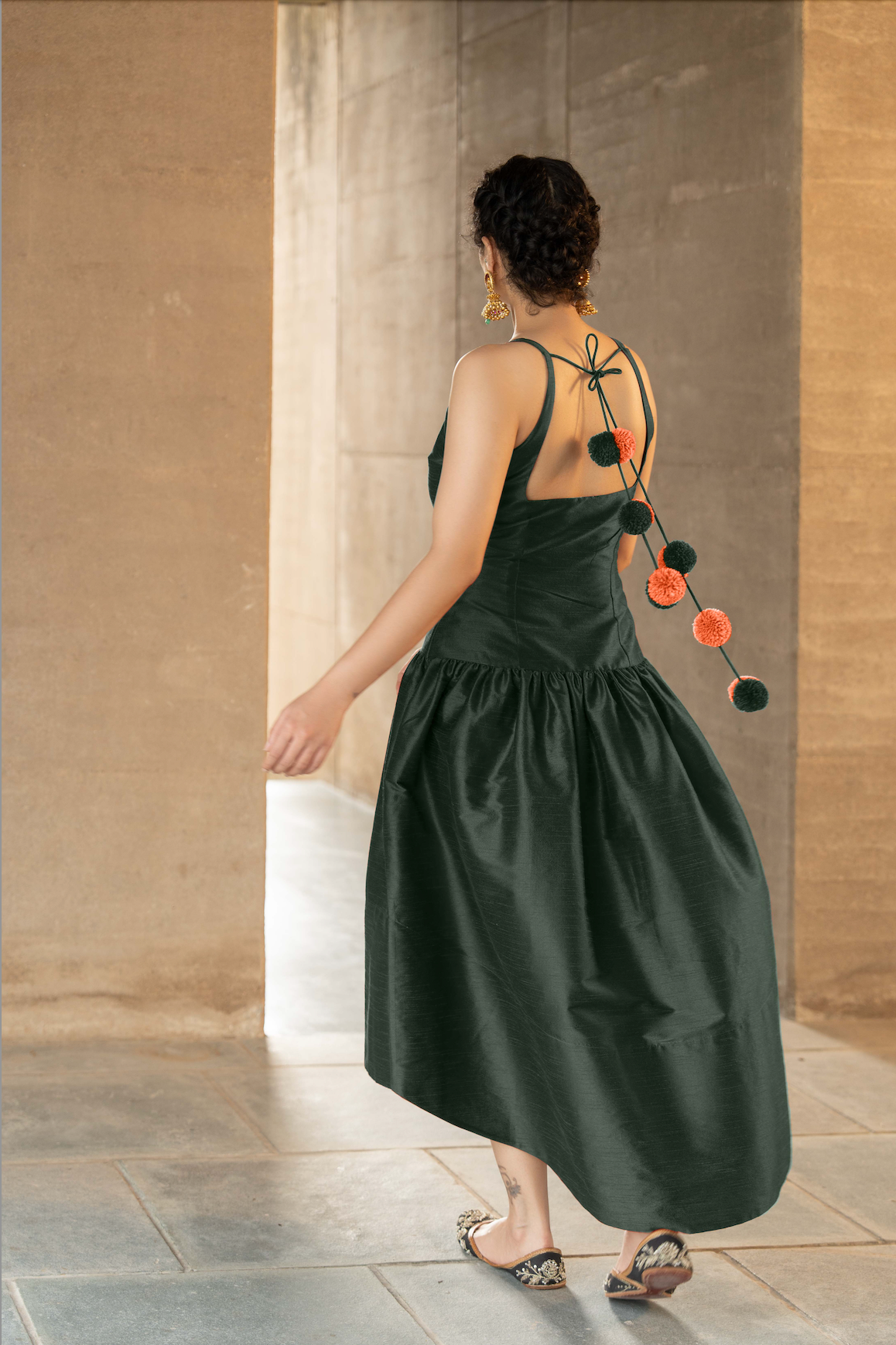 Barfi Dress Emerald Green