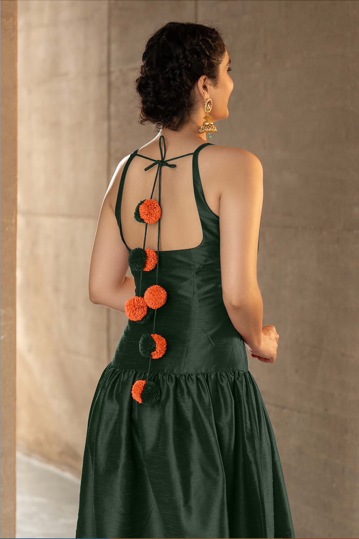 Barfi Dress Emerald Green