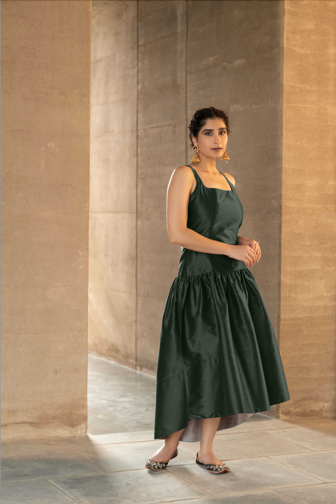 Barfi Dress Emerald Green