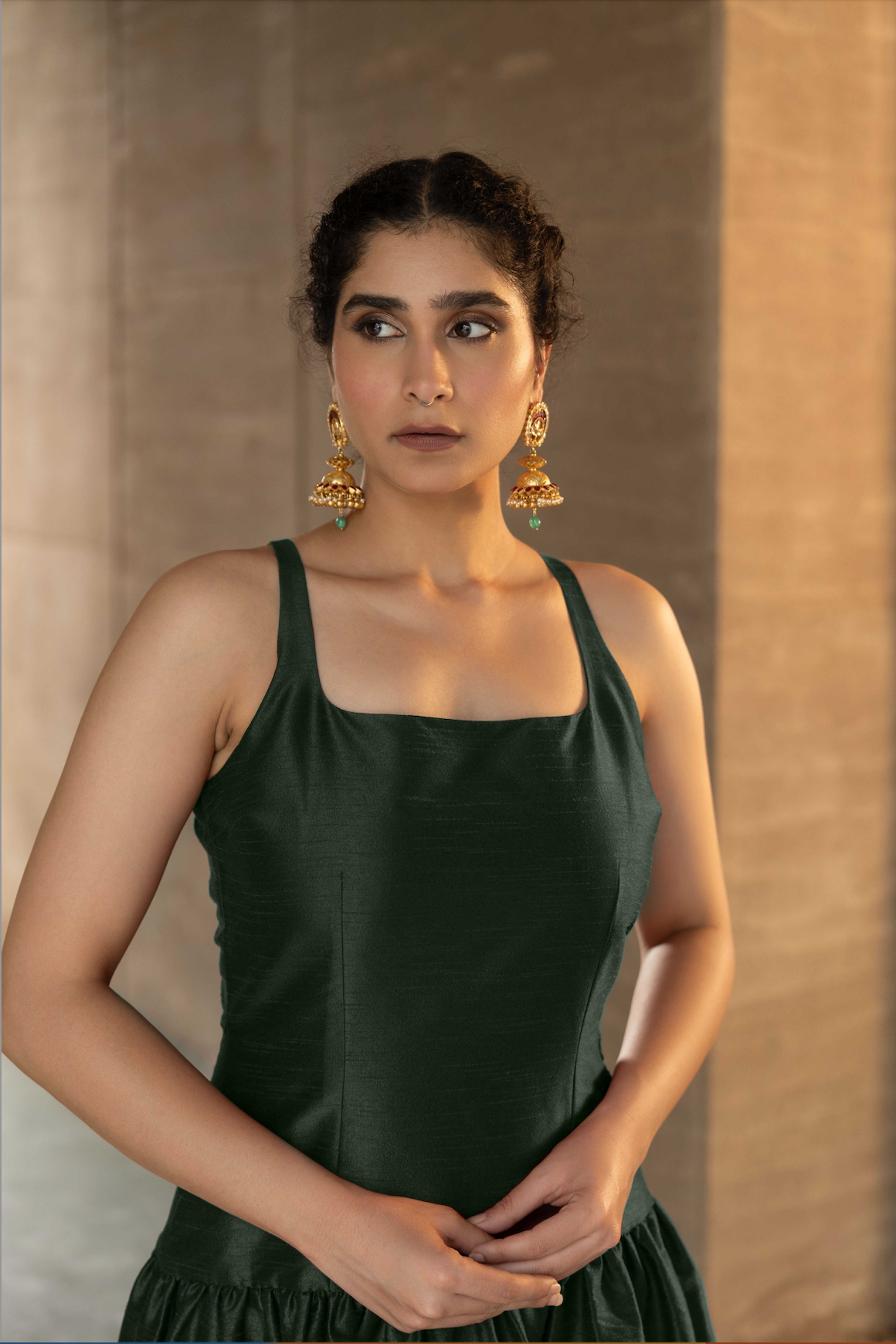 Barfi Dress Emerald Green