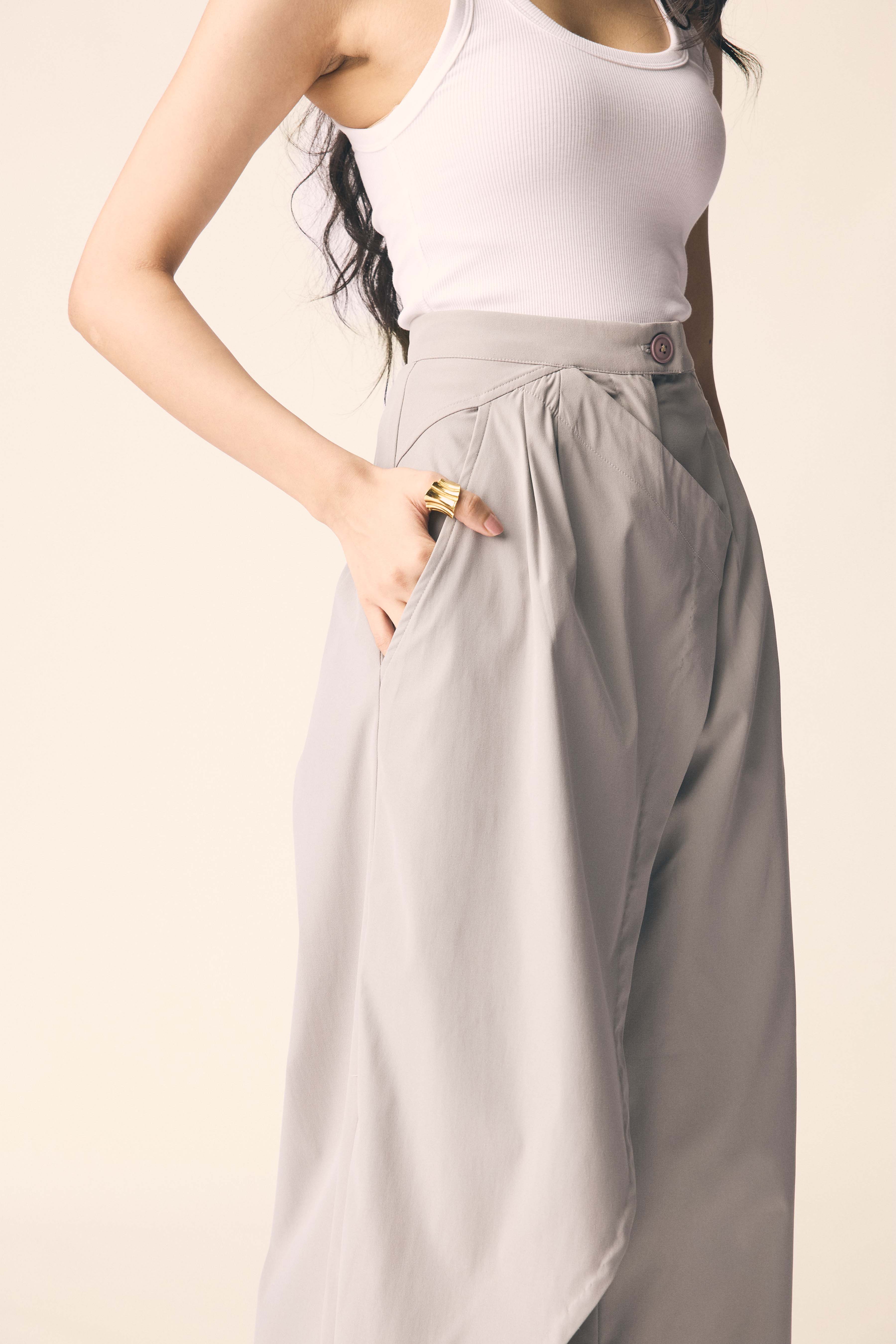 Drift Pants in Light Grey Twill