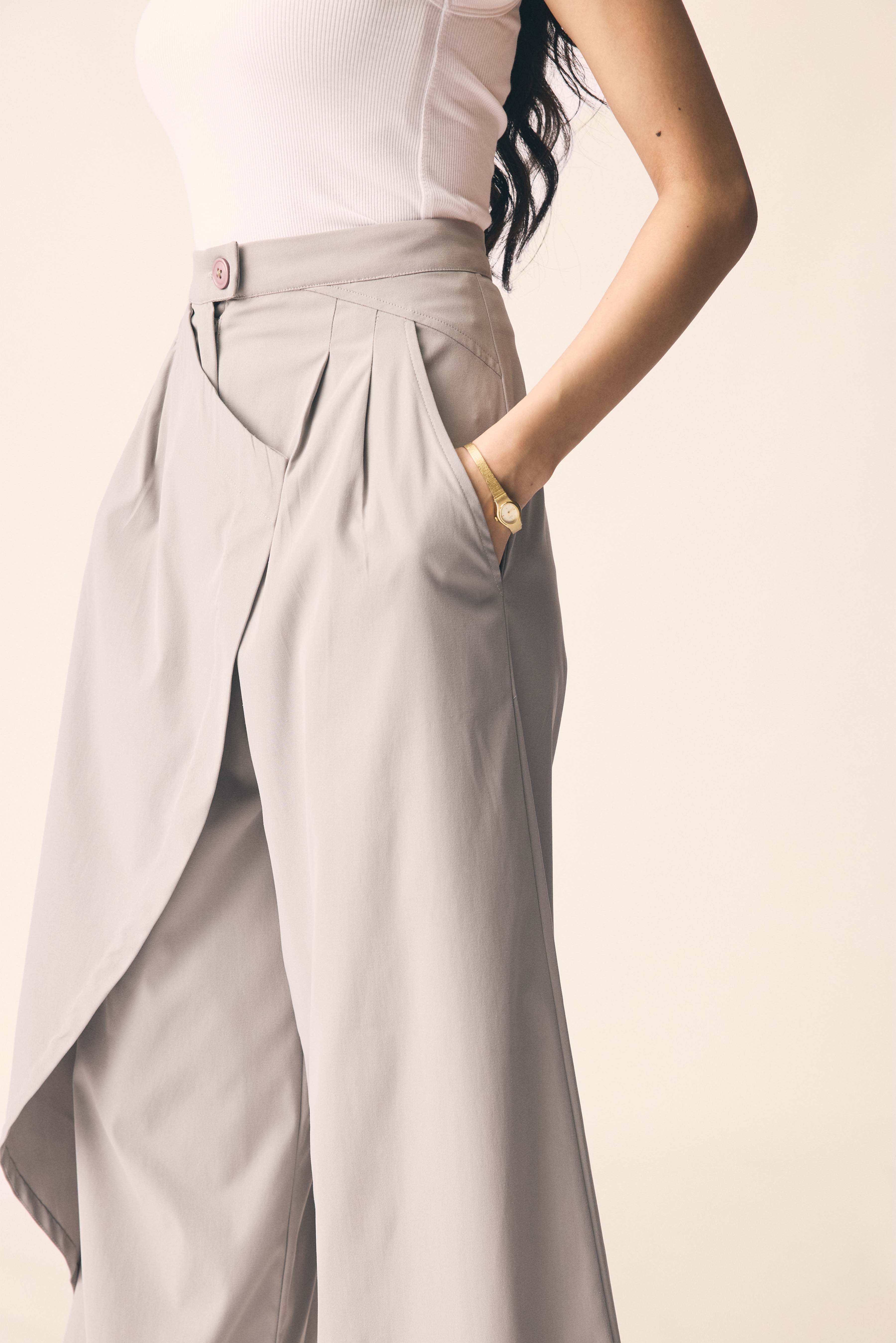 Drift Pants in Light Grey Twill