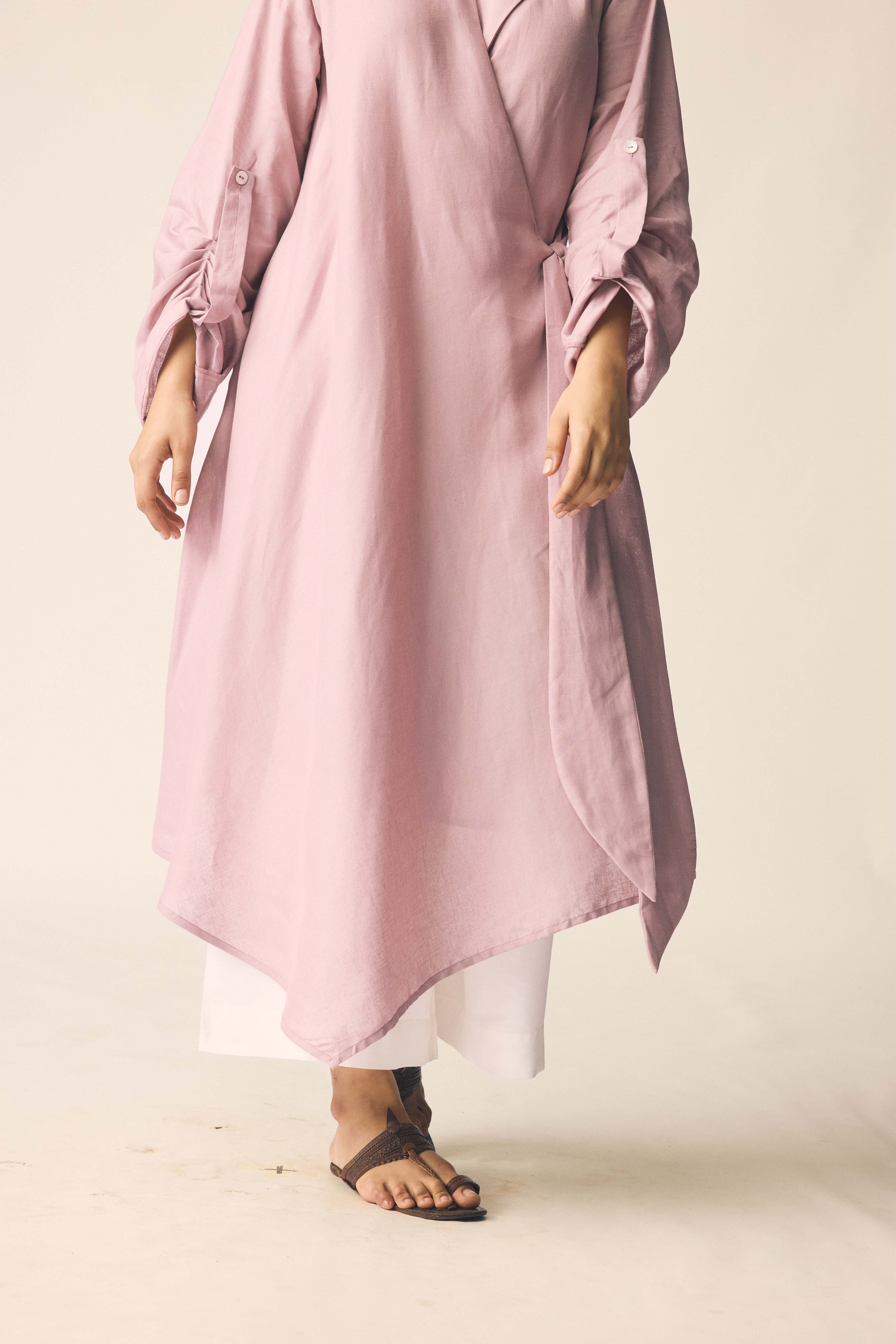 Samara Set in Onion Pink Cotton Linen