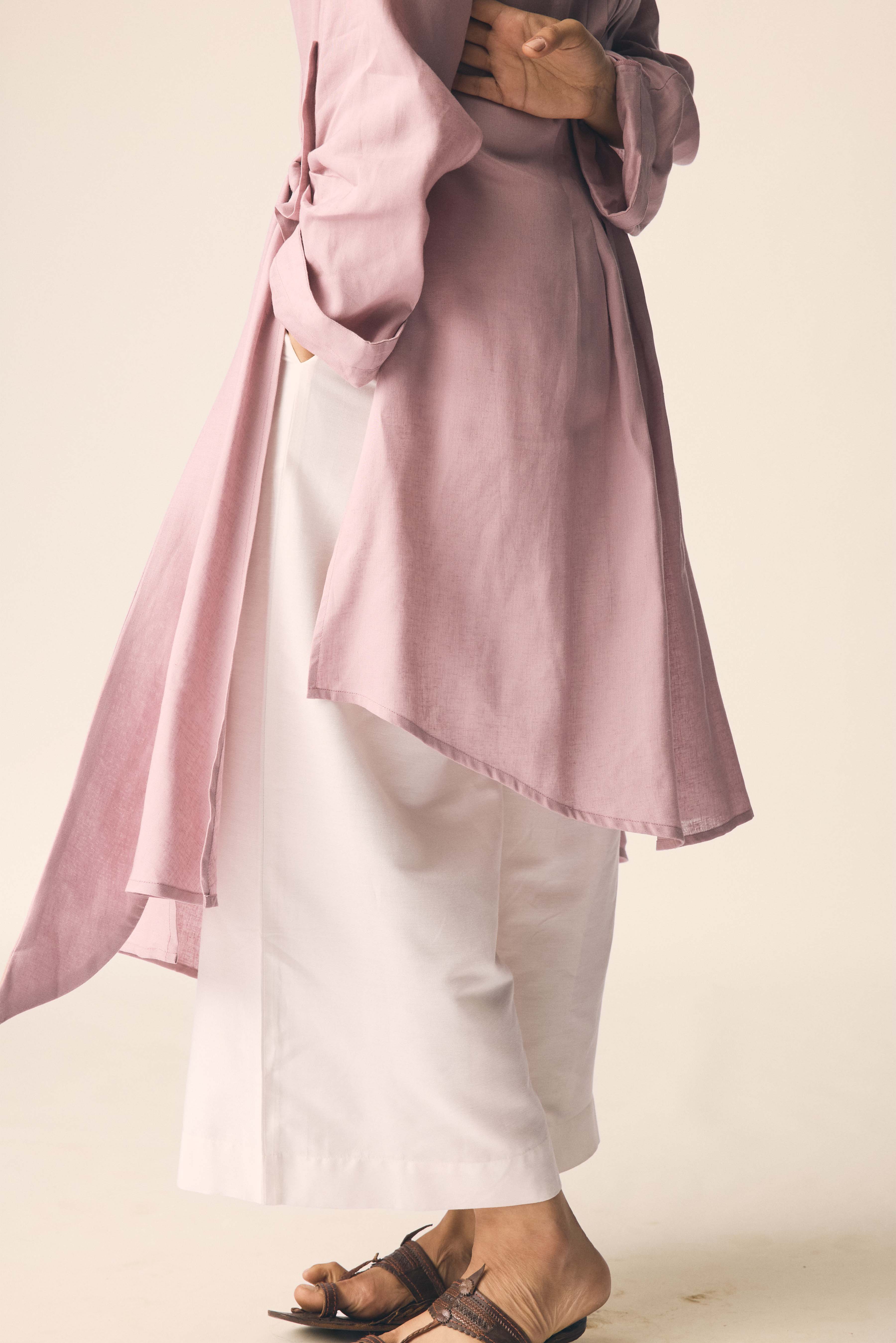 Samara Set in Onion Pink Cotton Linen