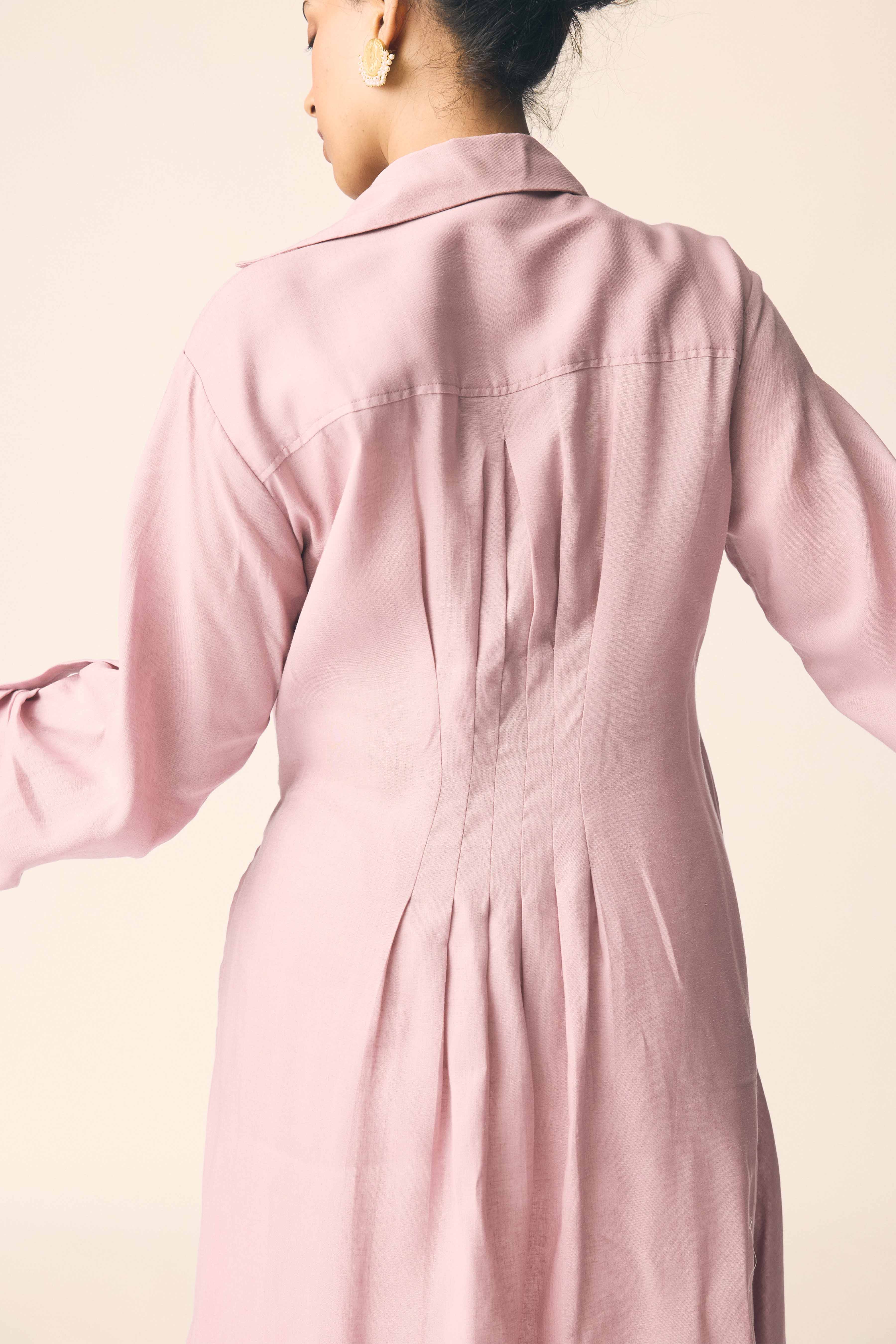 Samara Set in Onion Pink Cotton Linen