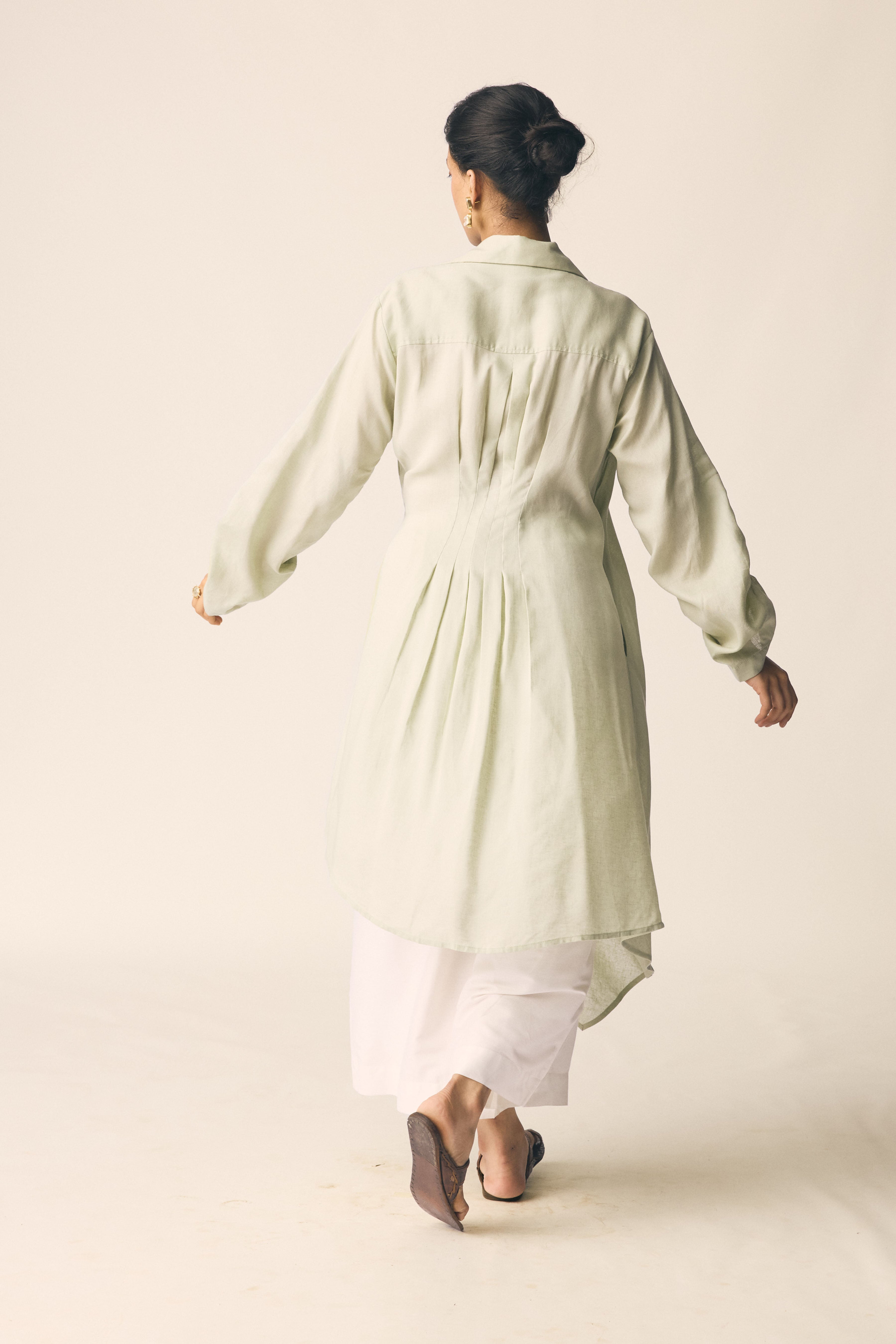 Samara Set in Mint Green Cotton Linen