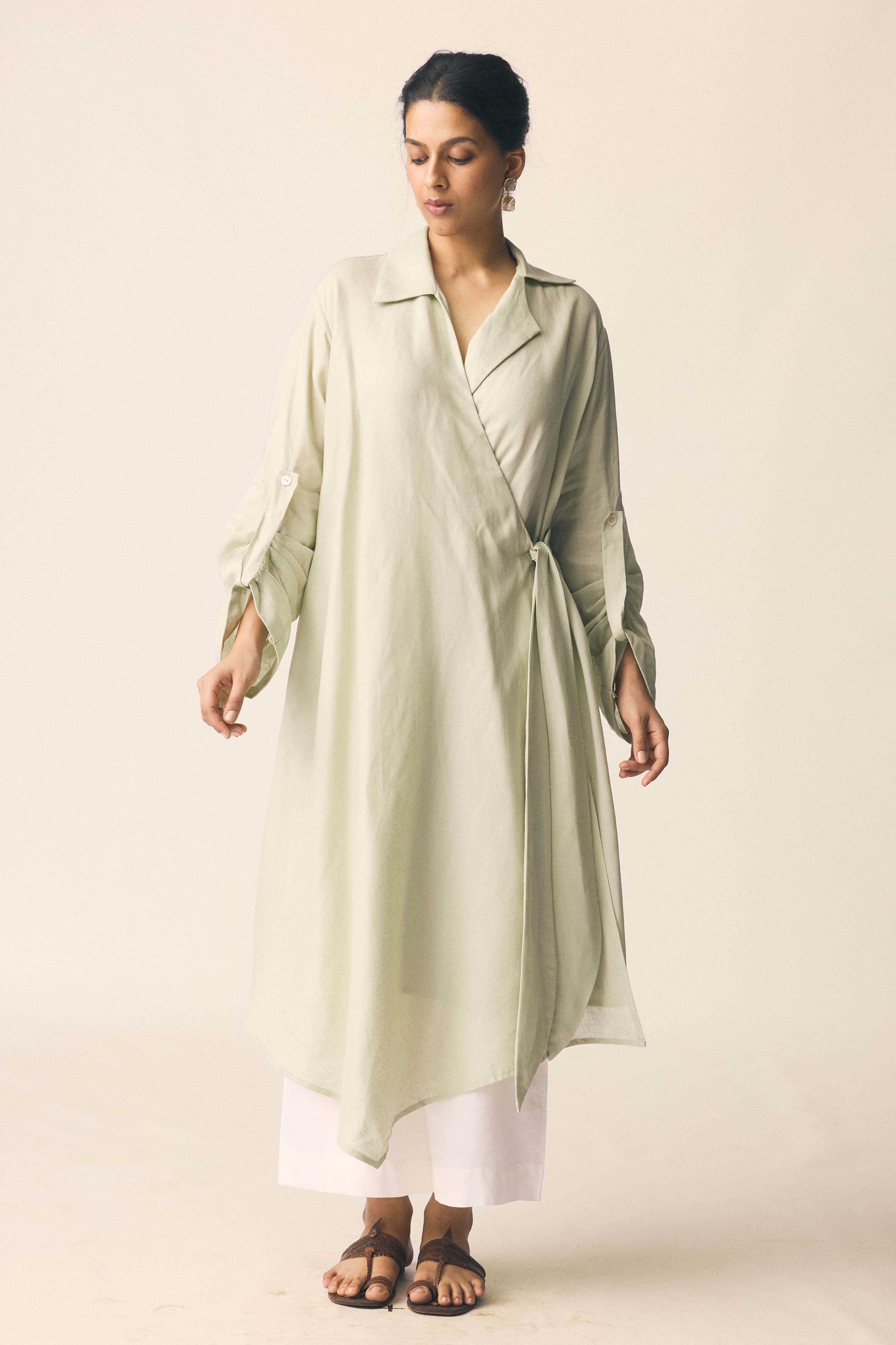 Samara Set in Mint Green Cotton Linen