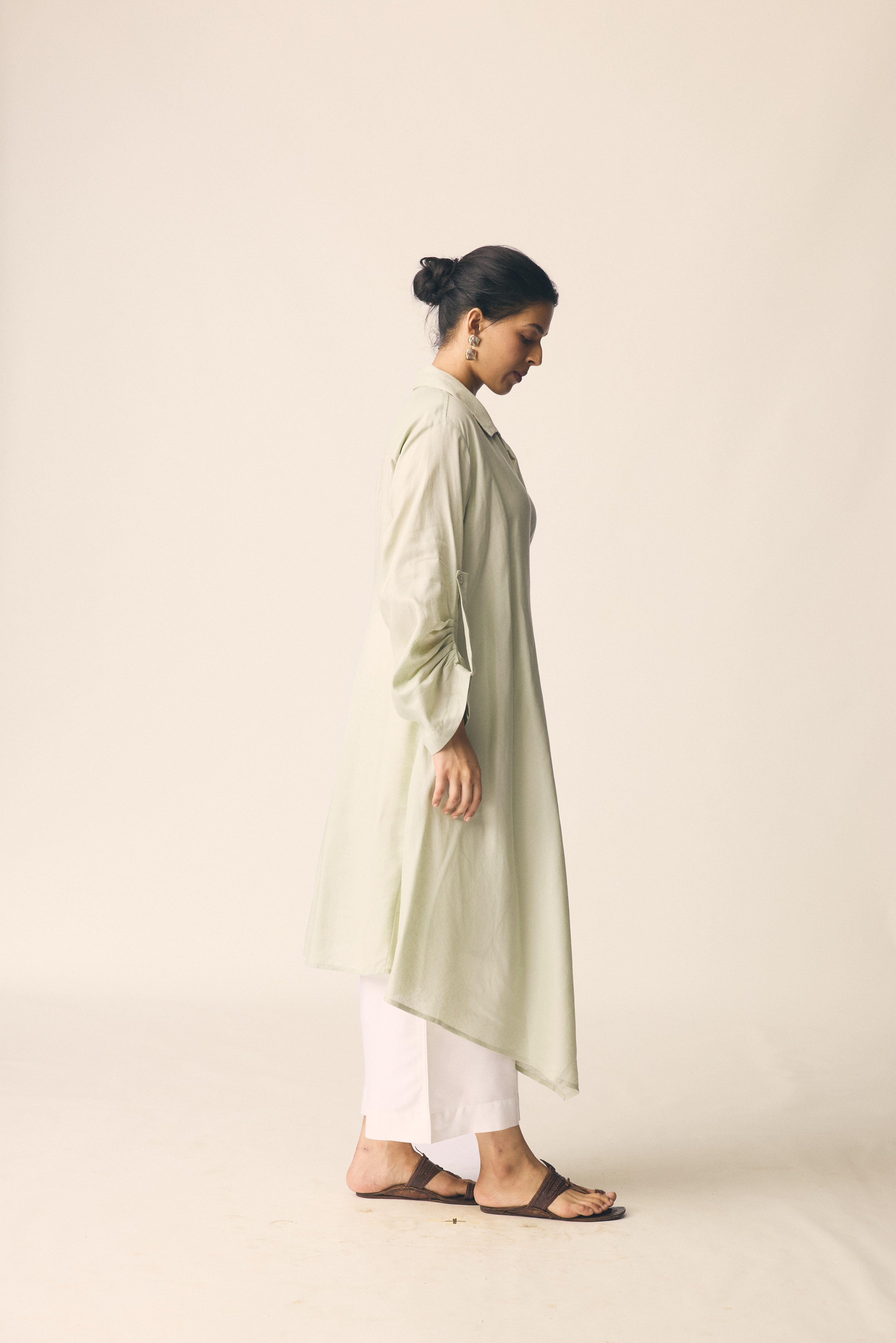 Samara Set in Mint Green Cotton Linen