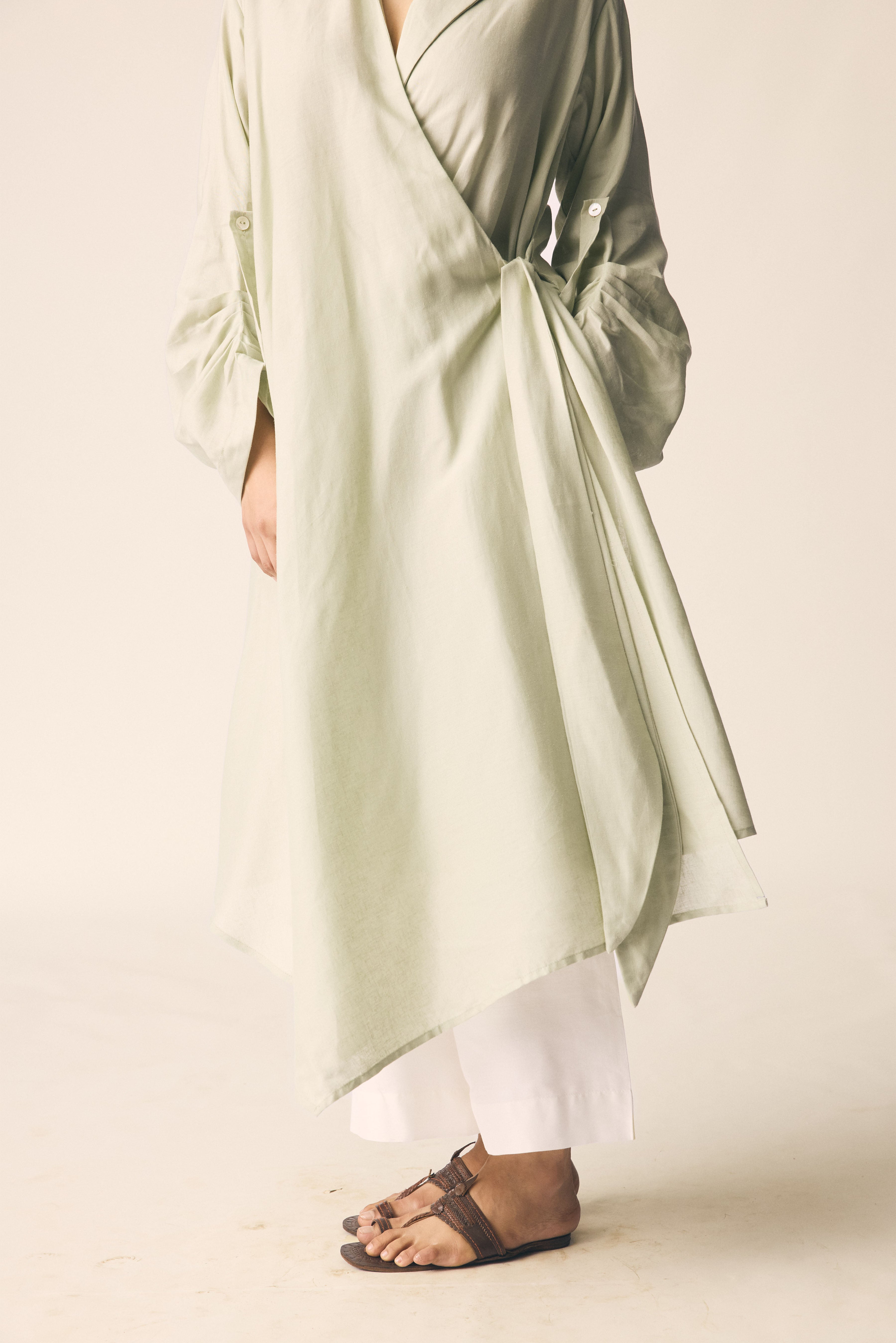 Samara Set in Mint Green Cotton Linen