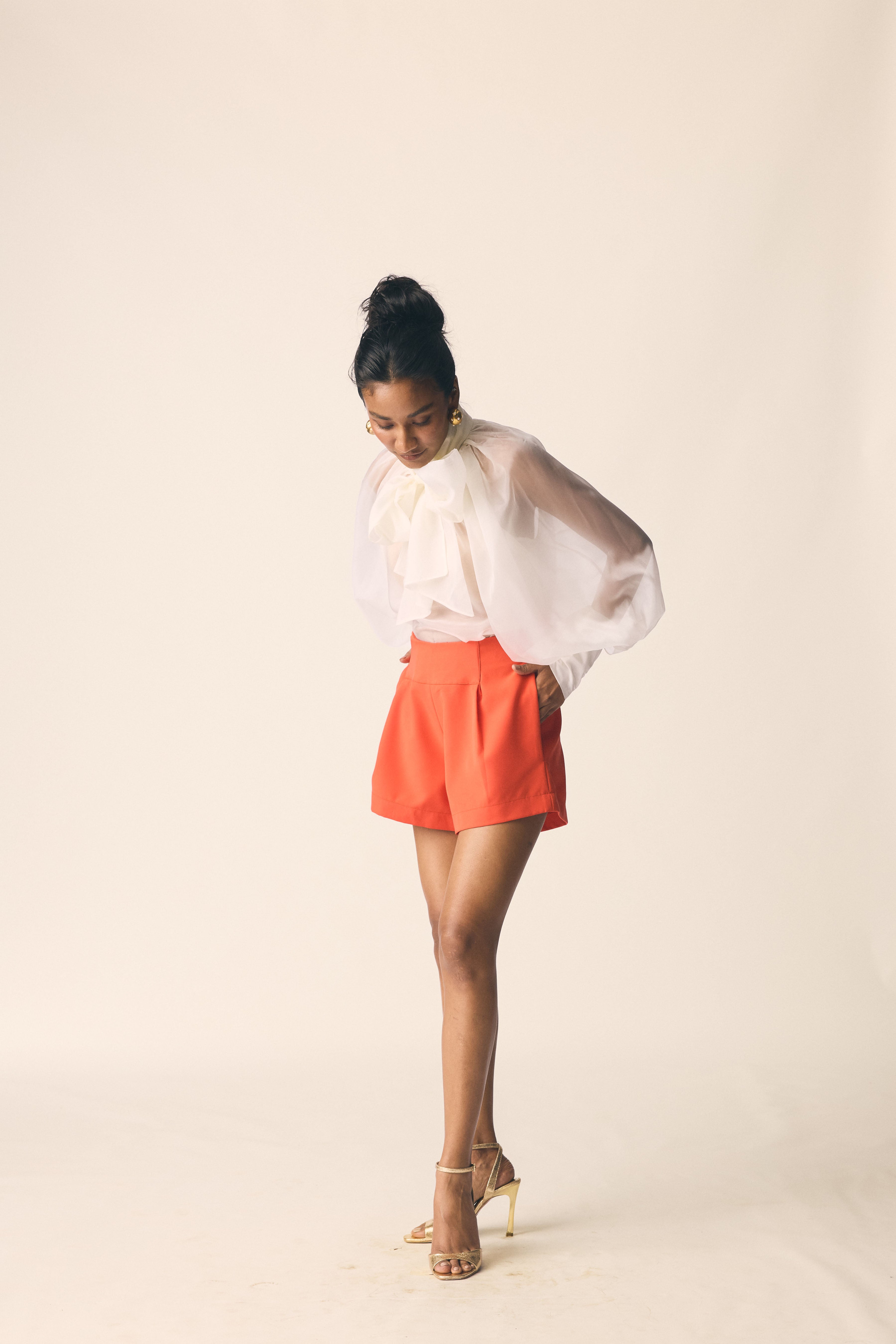 Retro Hot Pants in Bright Red