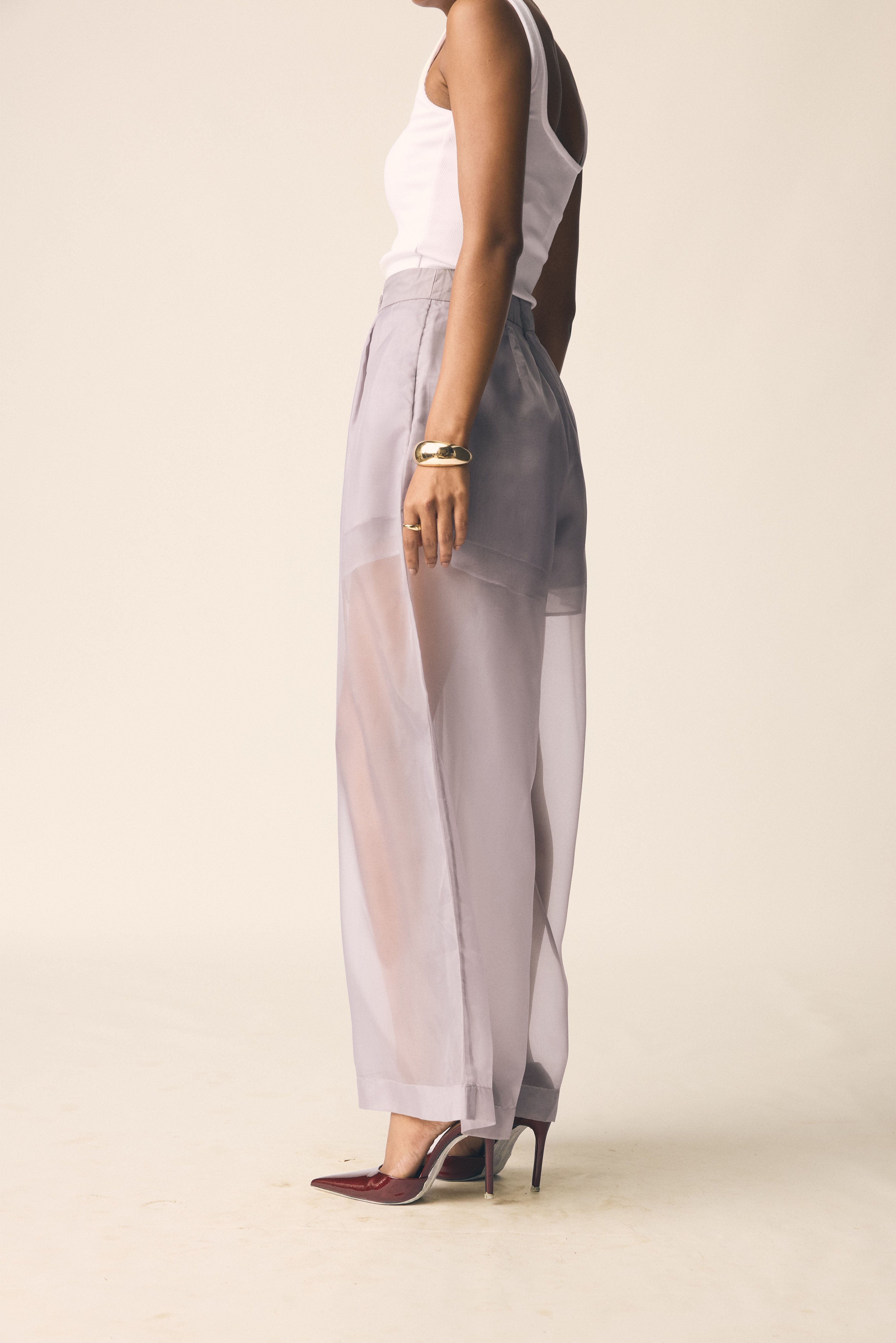 Haze Pants in Grey Organza