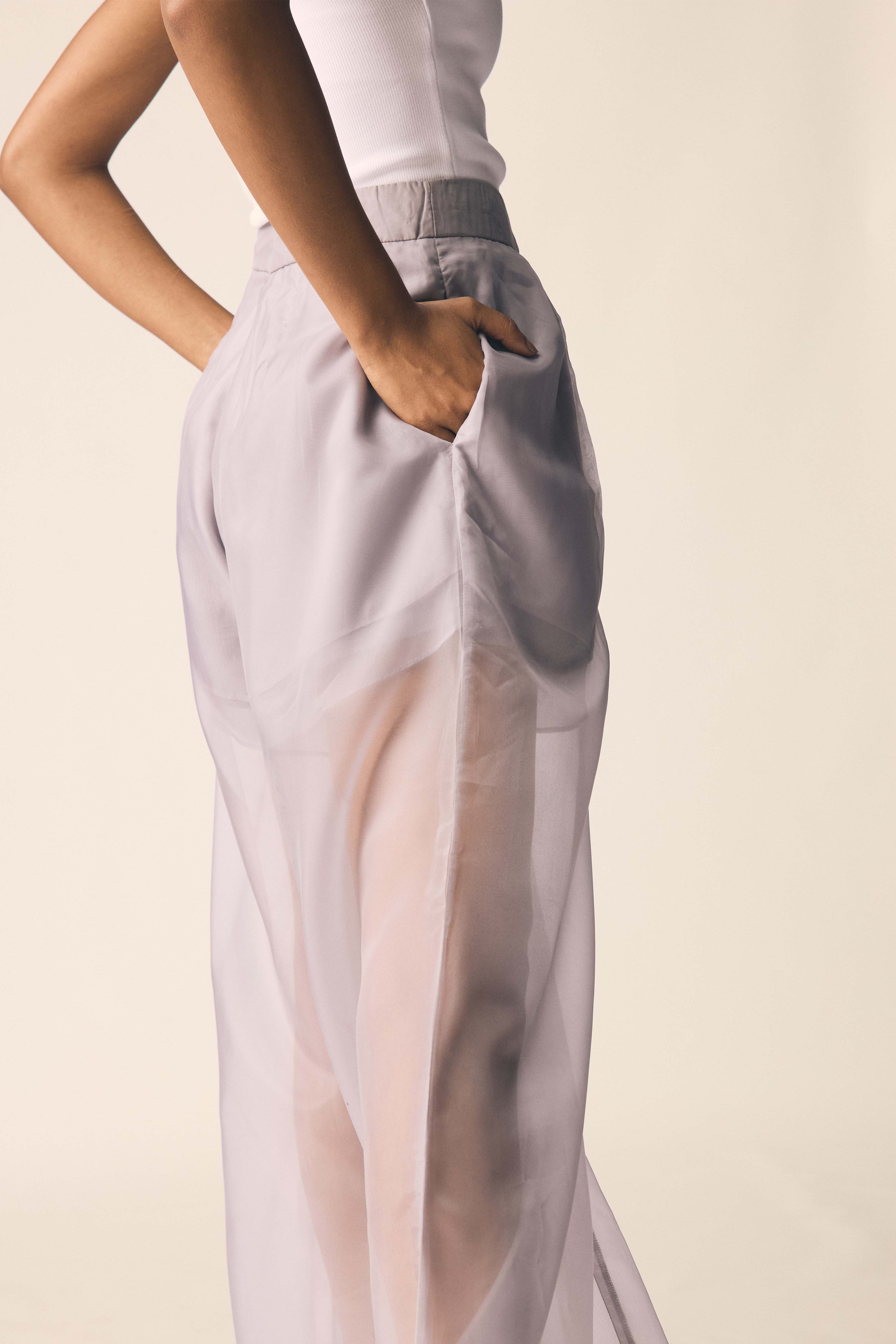Haze Pants in Grey Organza