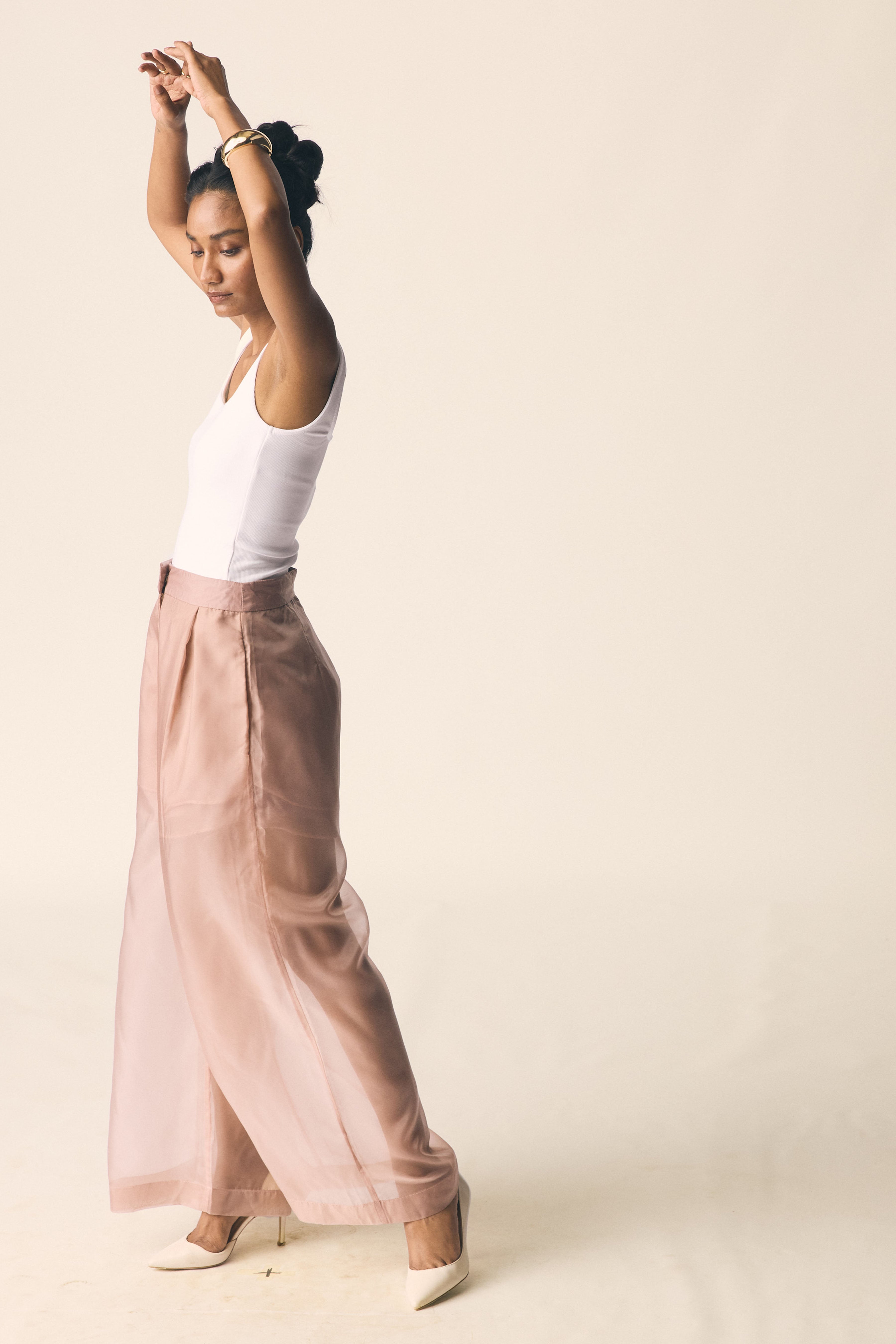 Haze Pants in Dusky Pink Organza