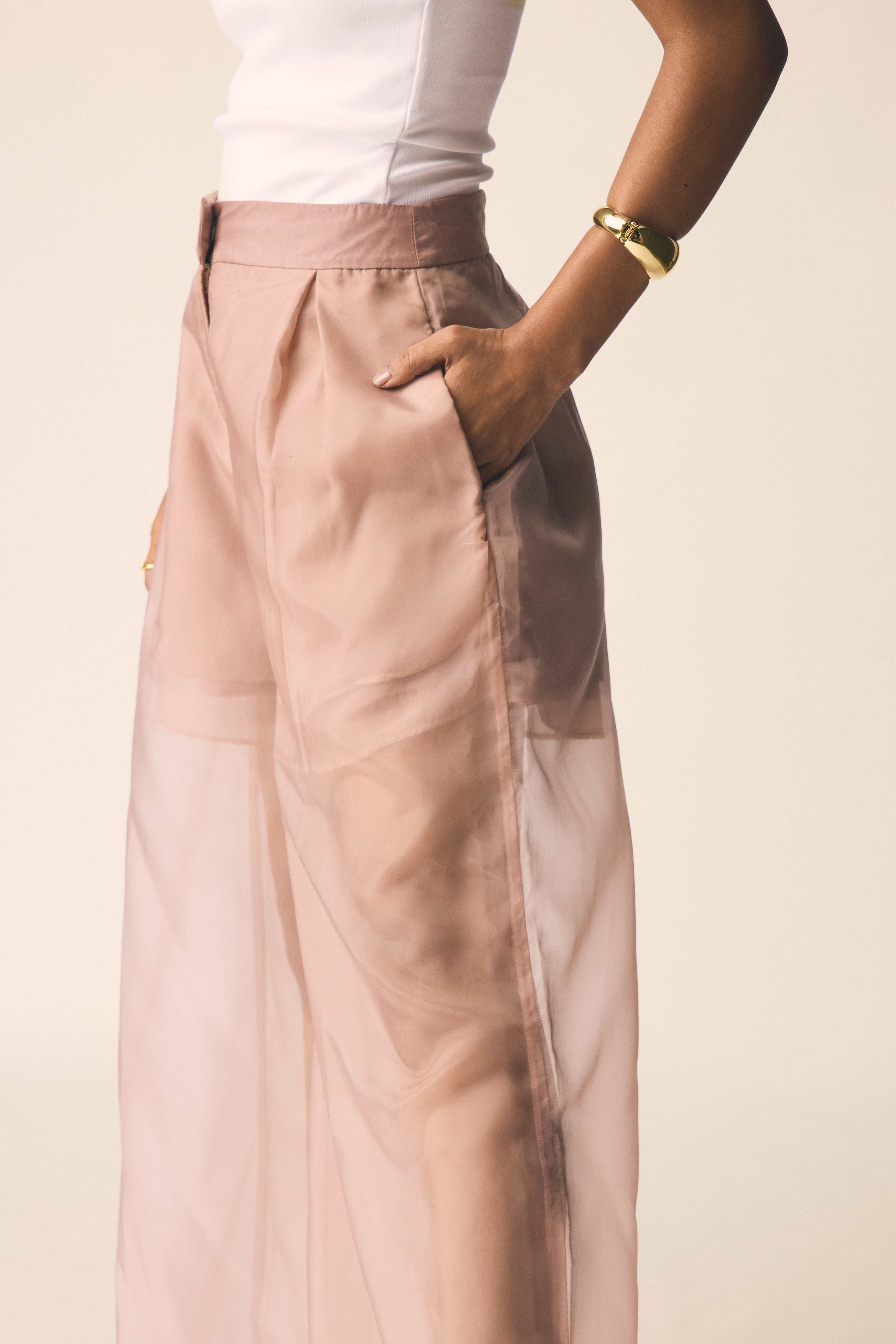 Haze Pants in Dusky Pink Organza