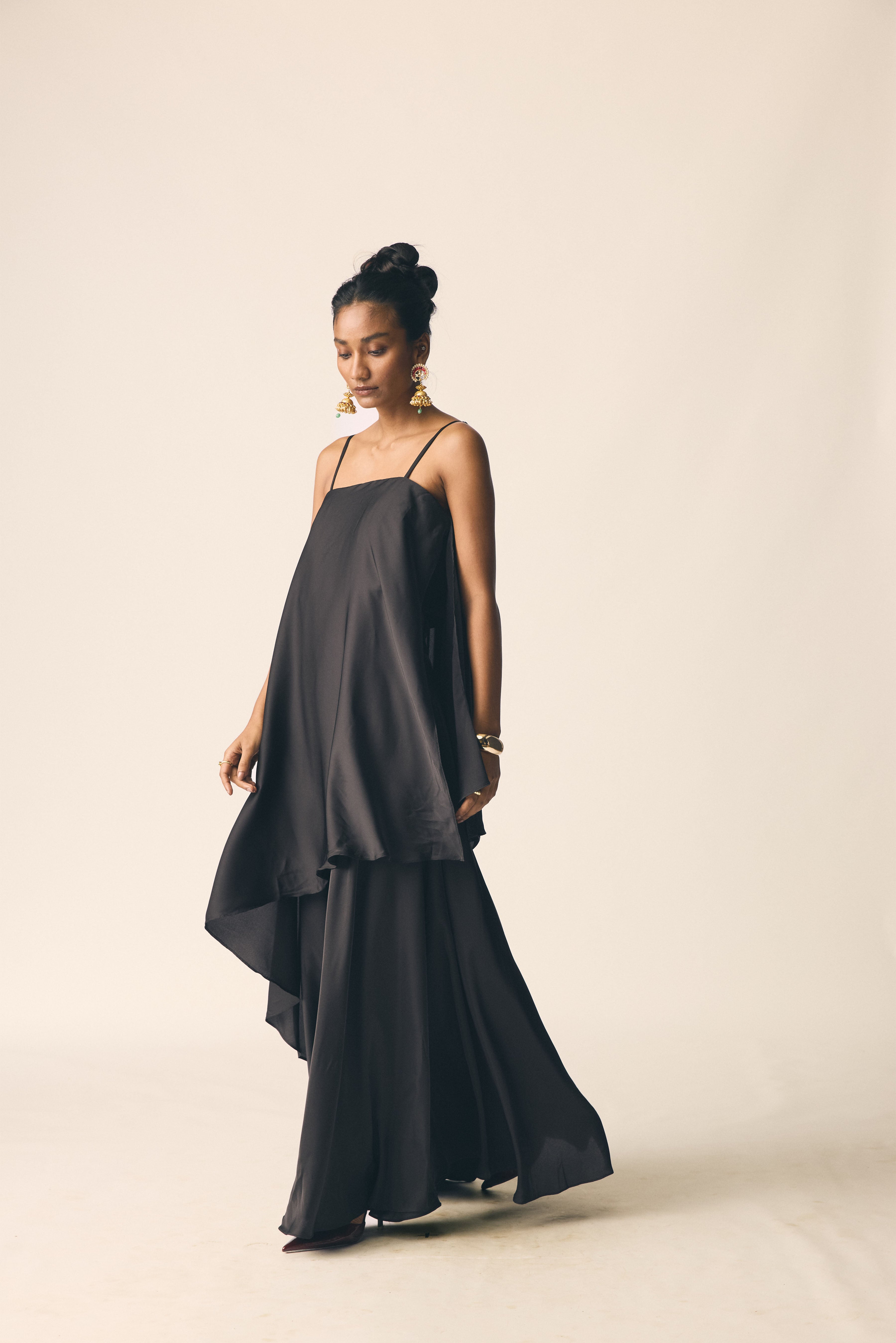 Adaa Set in Black Satin