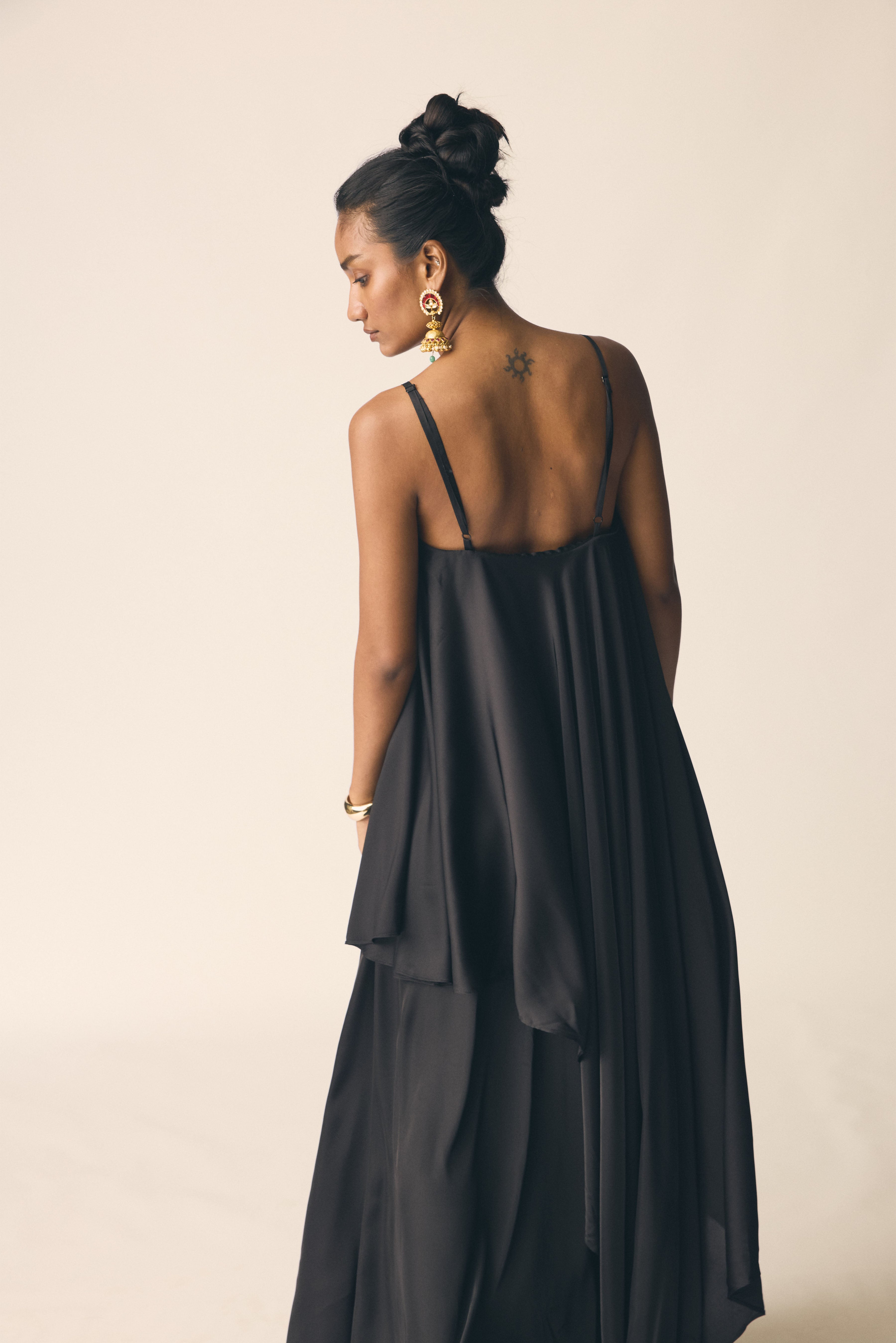 Adaa Set in Black Satin