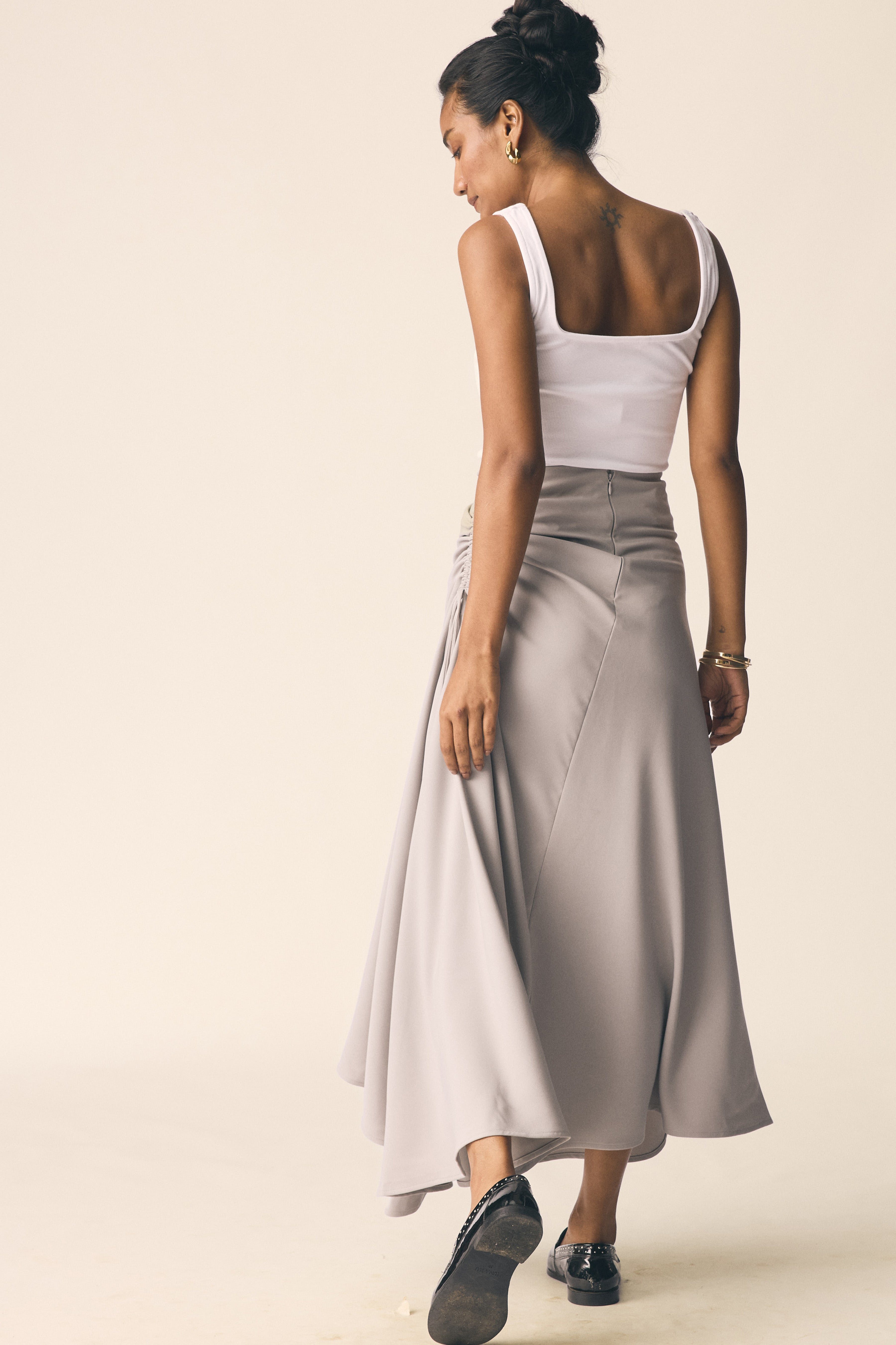 Roule Skirt in Grey