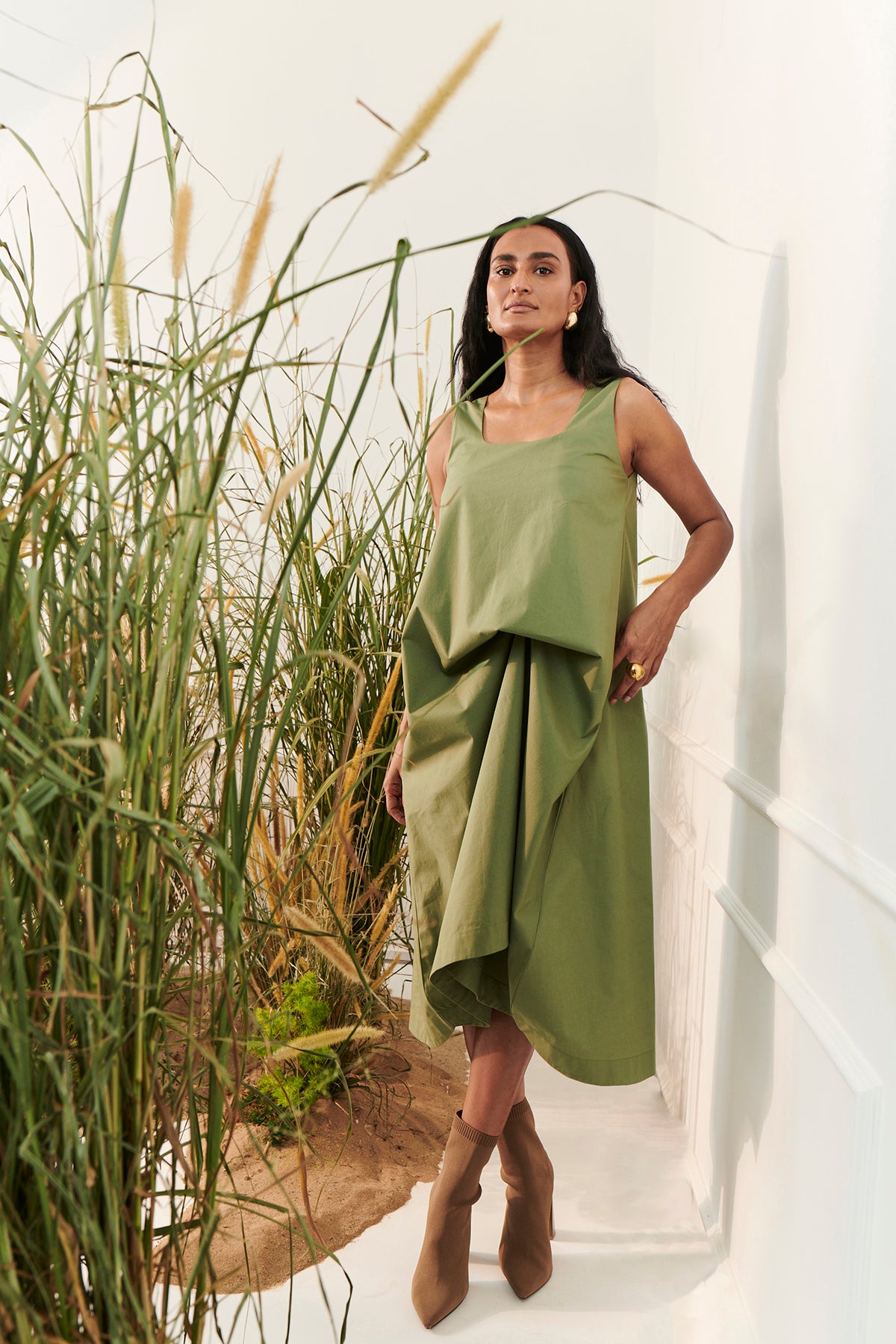 Eden Dress - Olive Green