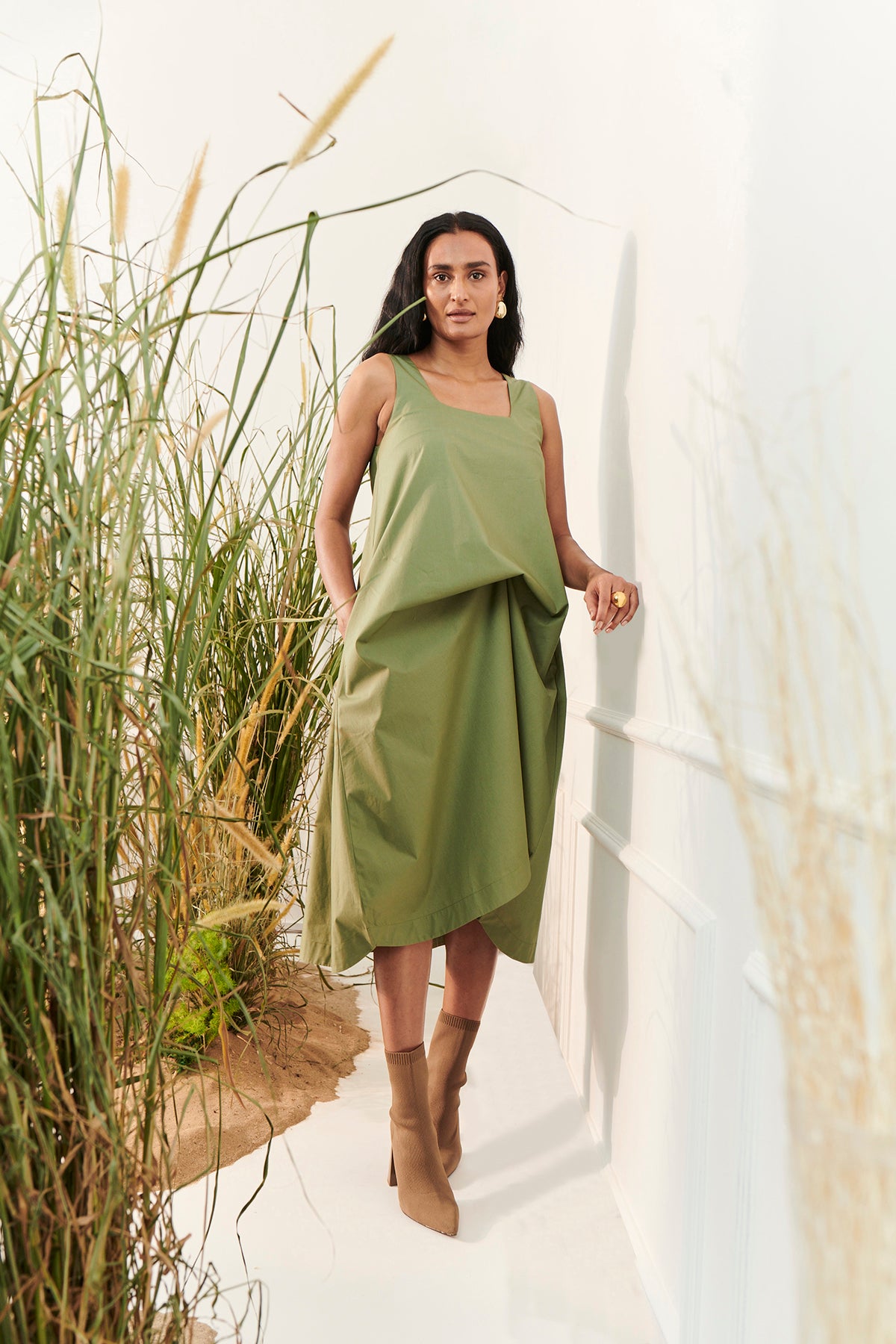 Eden Dress - Olive Green