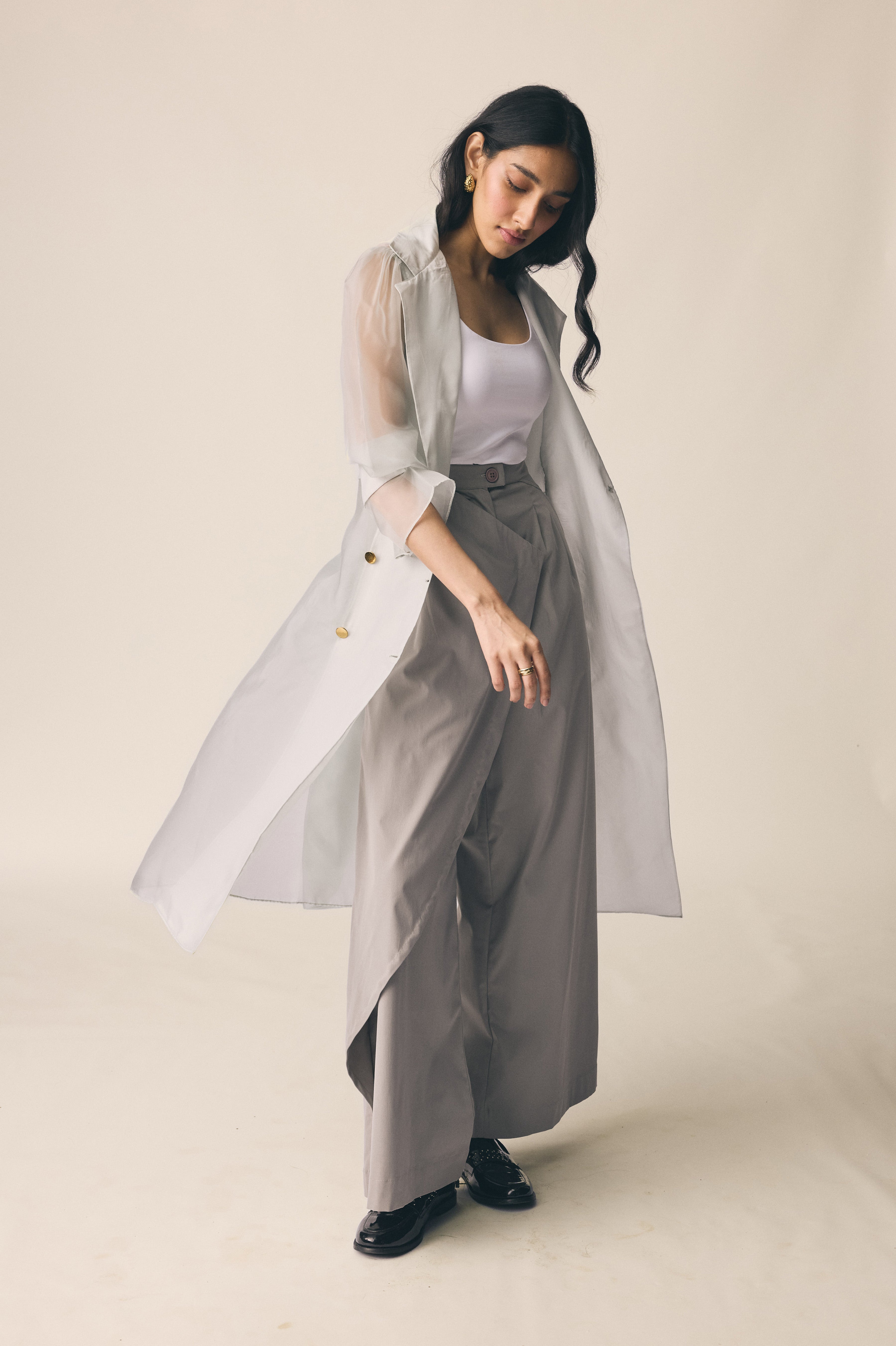 Sheer Trench in Sky Blue