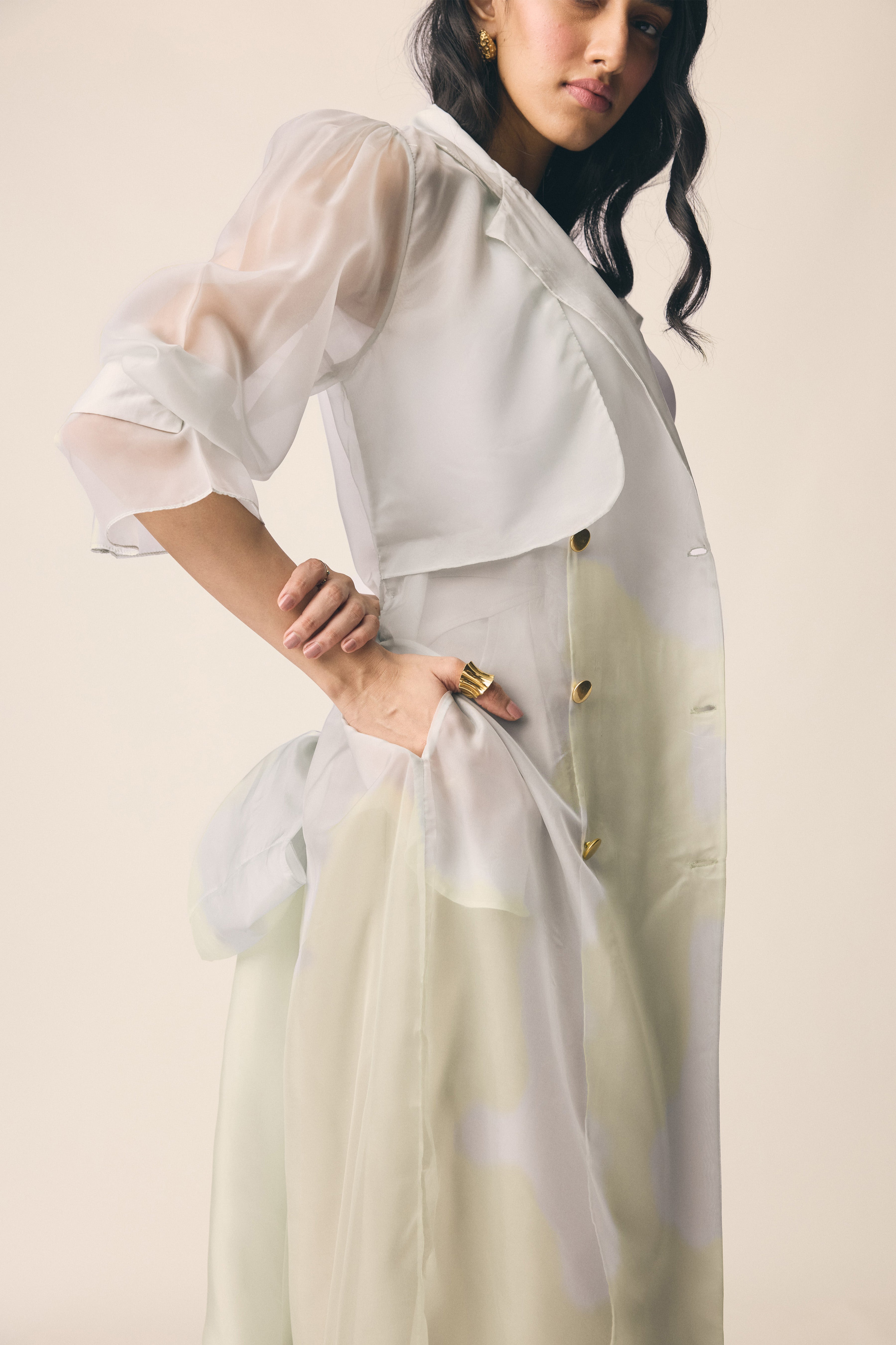 Sheer Trench in Sky Blue