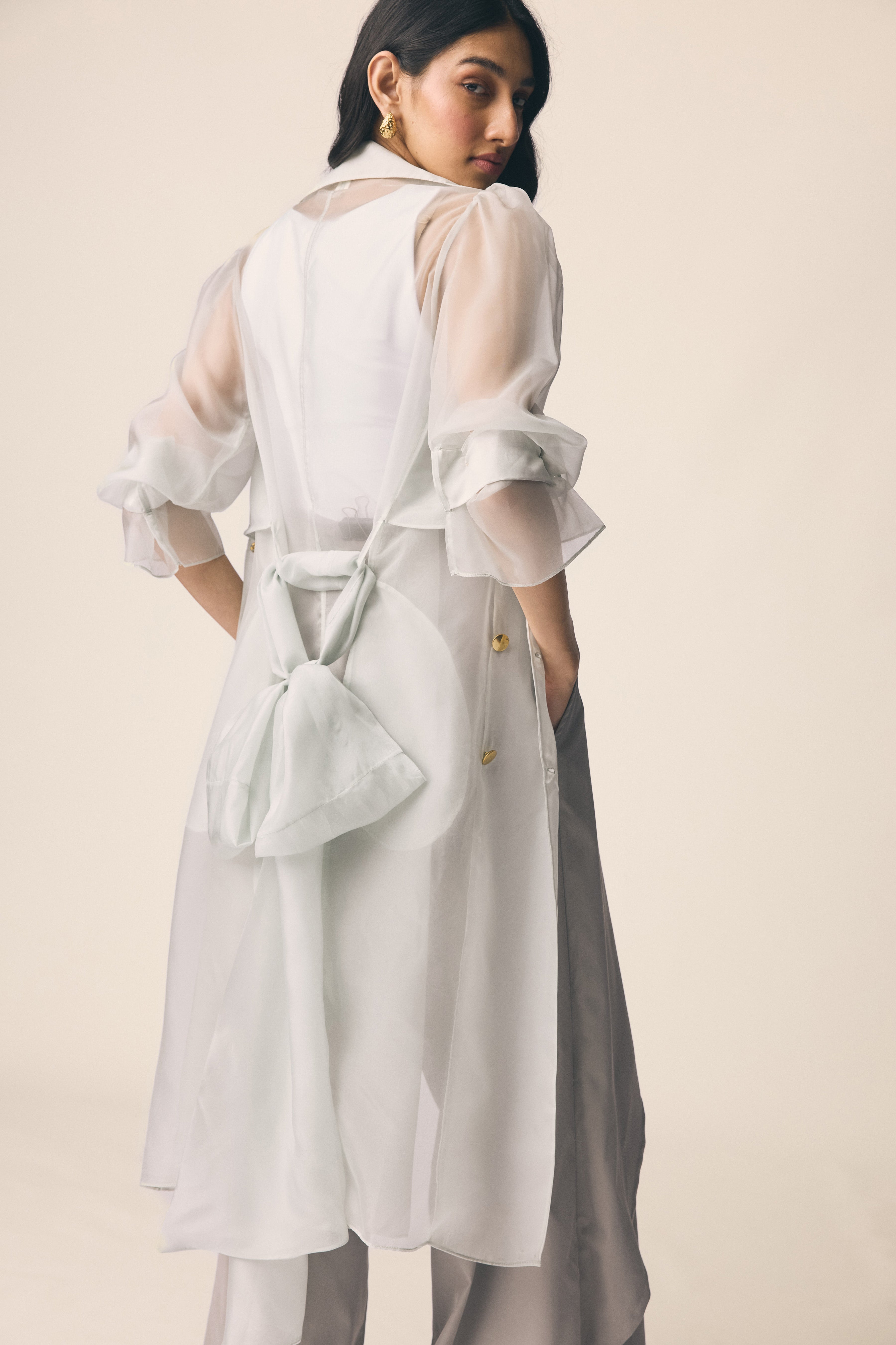 Sheer Trench in Sky Blue