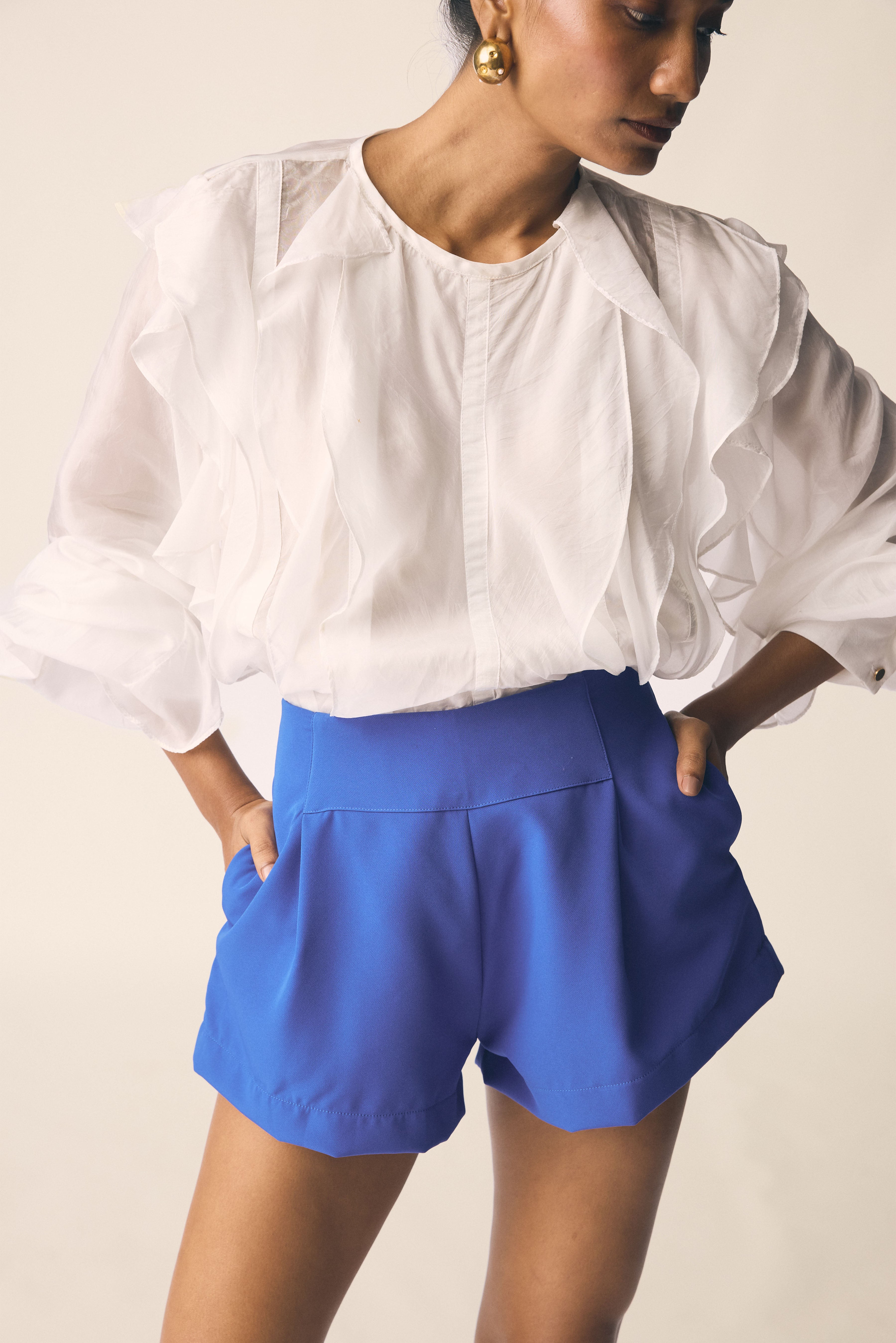 Retro Hot Pants in Bright Blue