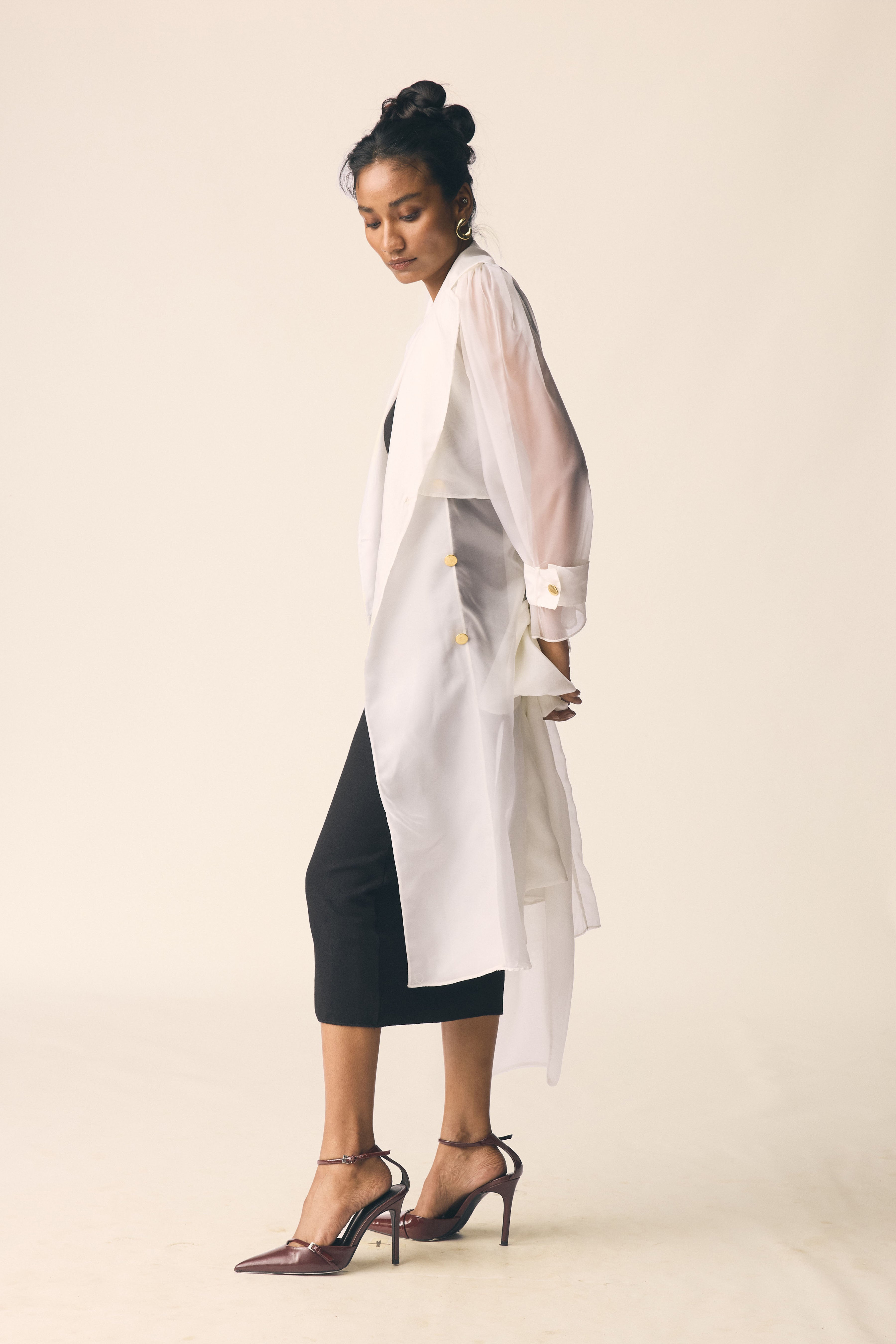 Sheer Trench in Off White