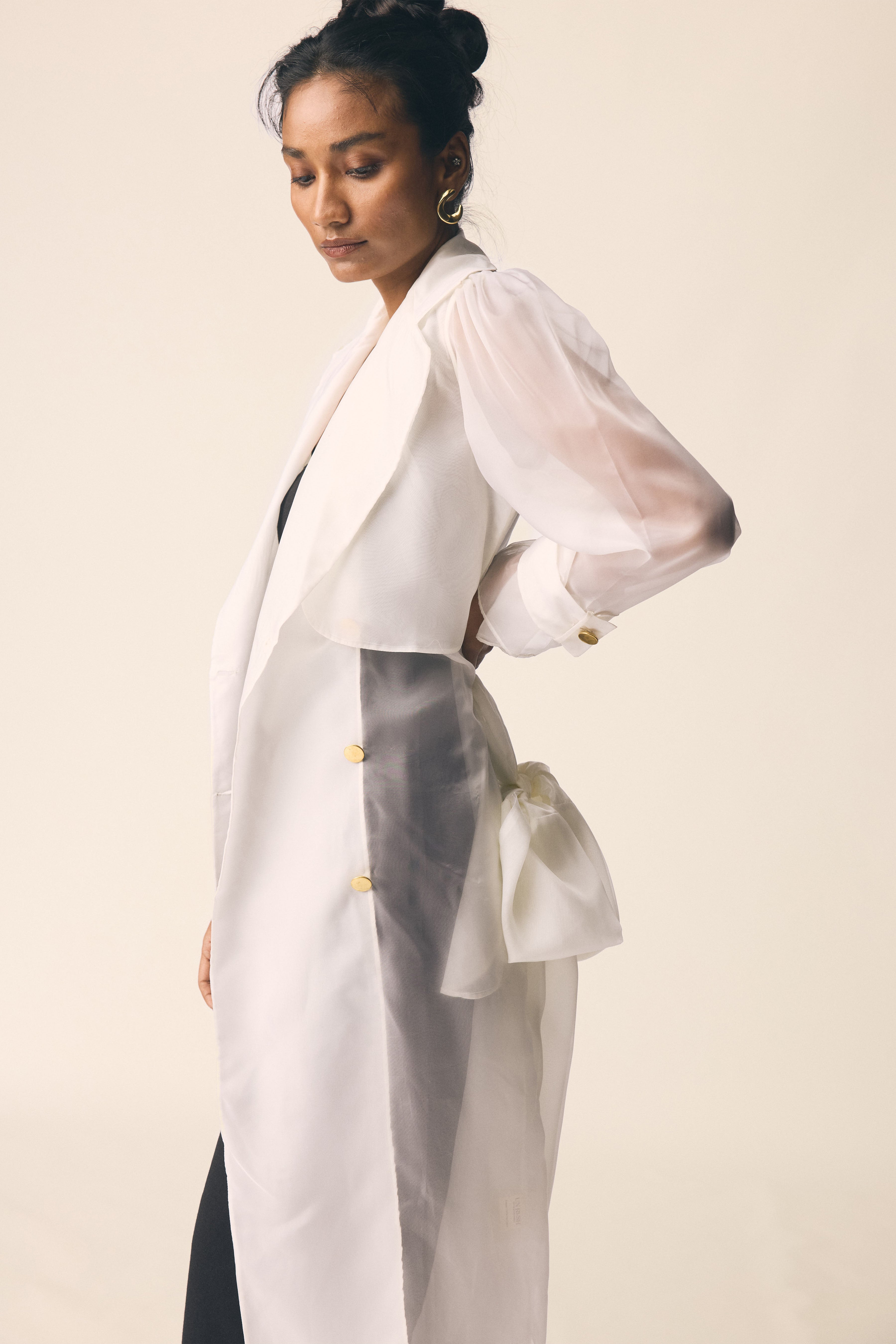 Sheer Trench in Off White