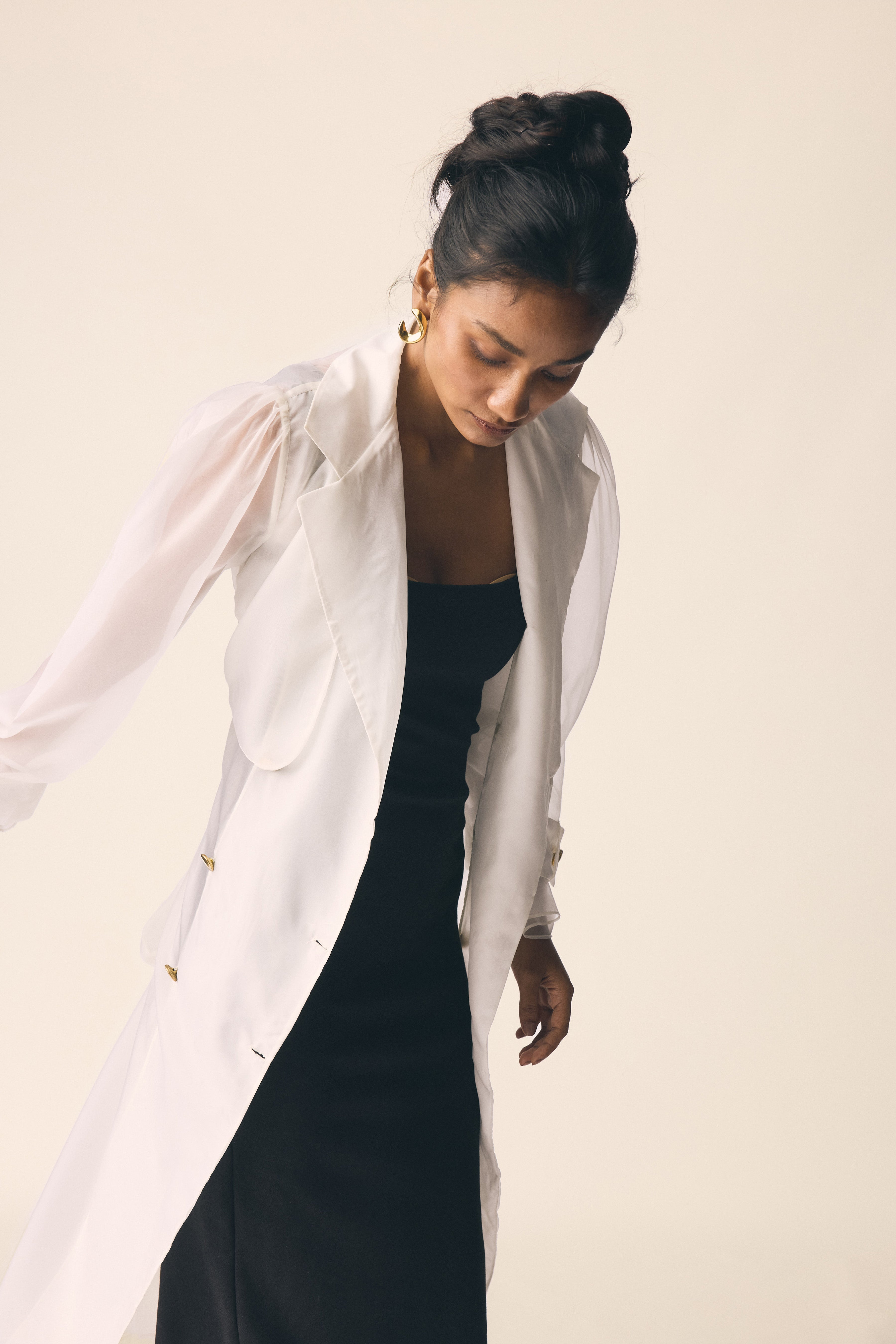 Sheer Trench in Off White