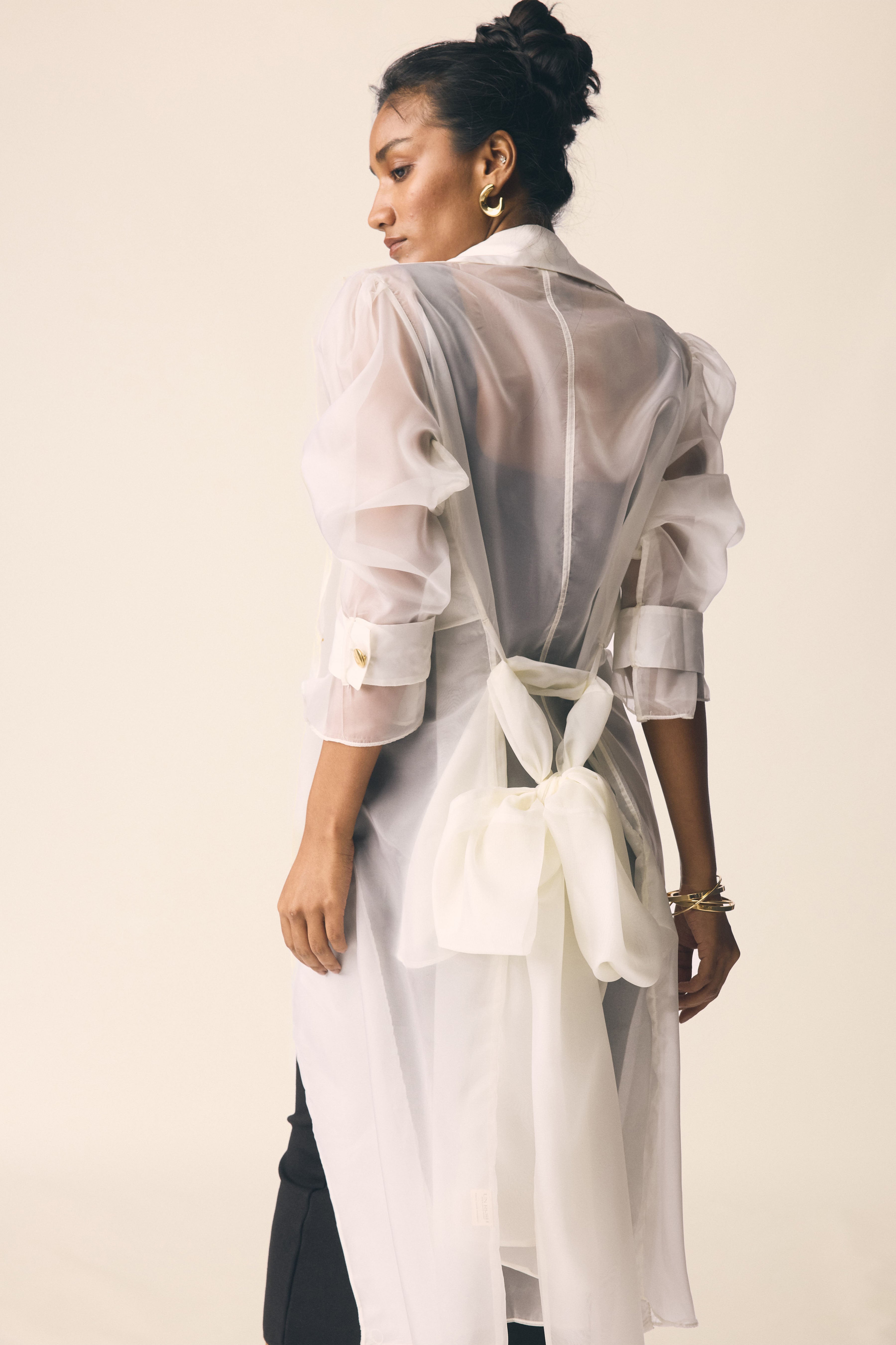 Sheer Trench in Off White