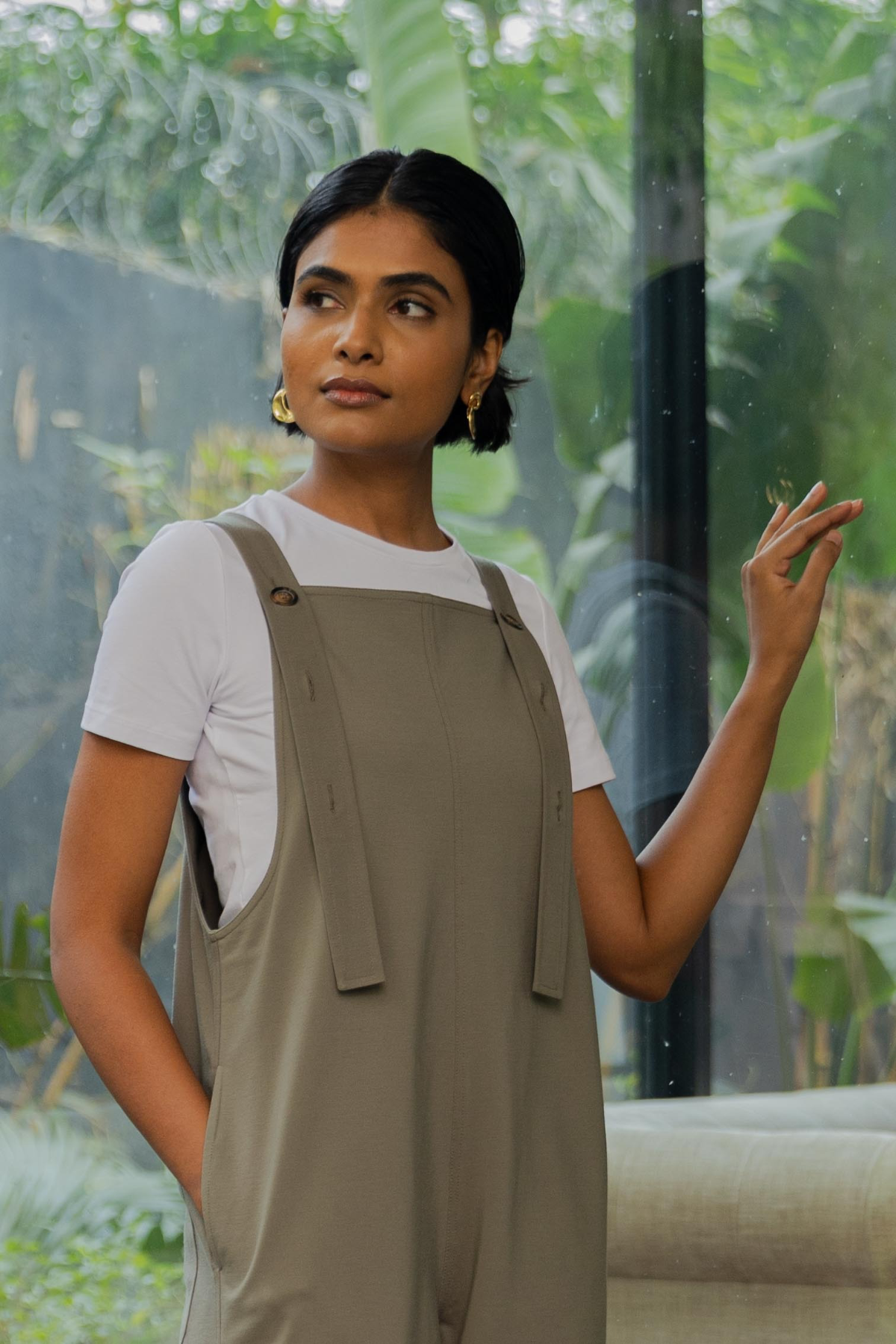 Pitari Overalls in Olive