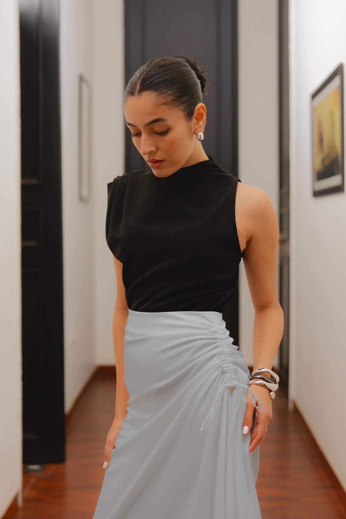 Roule Skirt in Grey