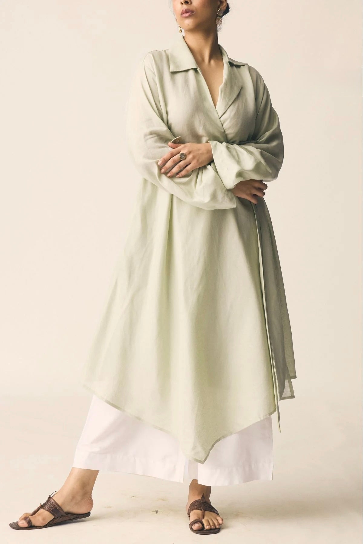 Samara Set in Mint Green Cotton Linen