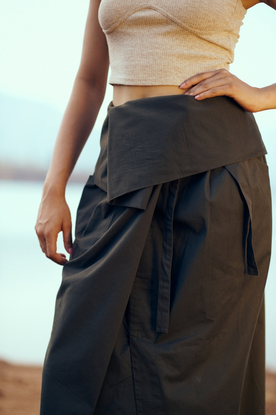 Tabi Skirt in Olive Green