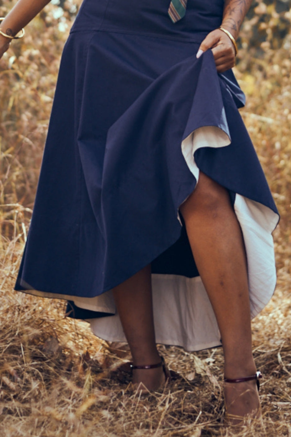 Halo Skirt in Navy Blue