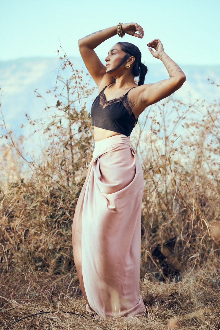 Dhaara Skirt in Blush Pink