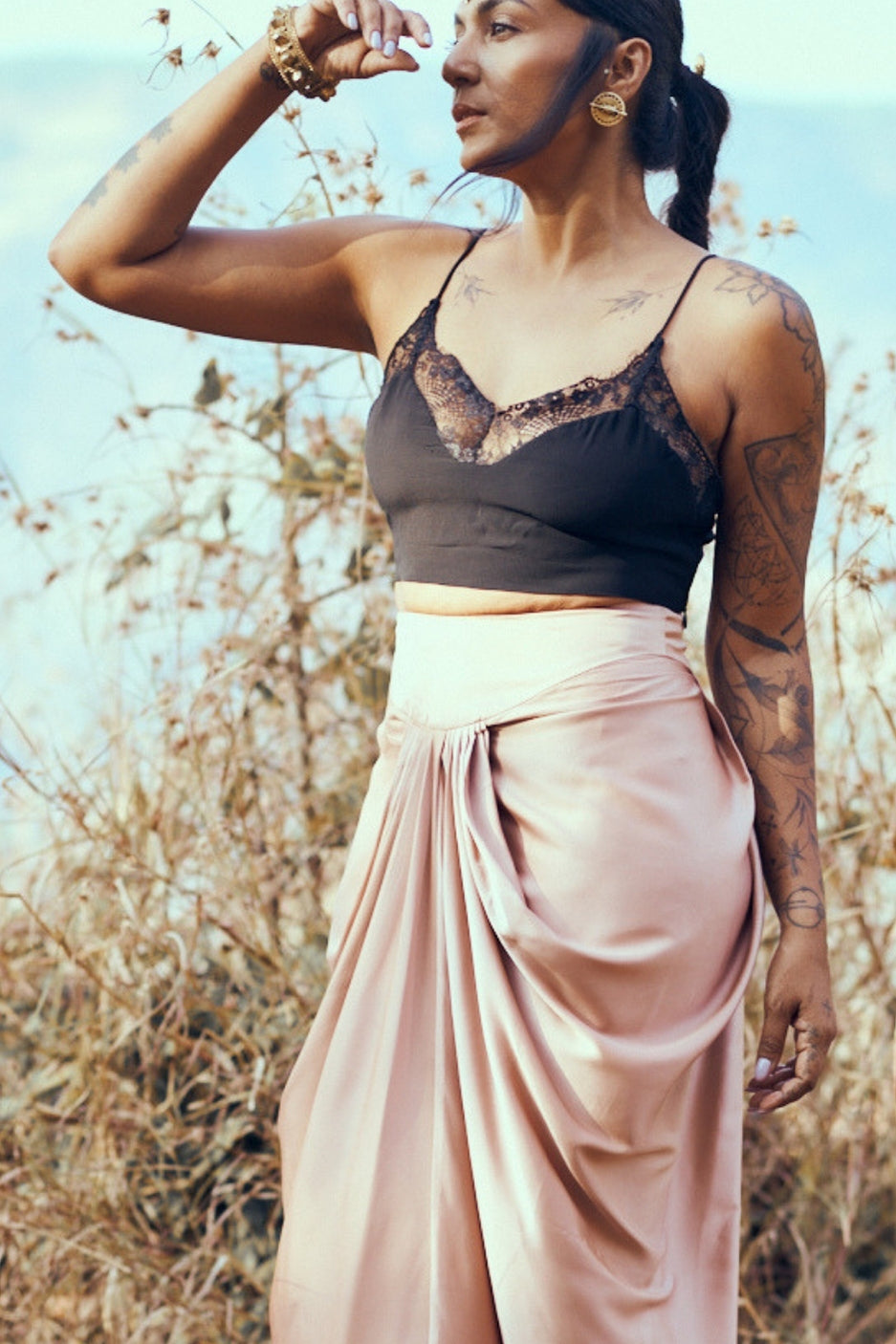 Dhaara Skirt in Blush Pink